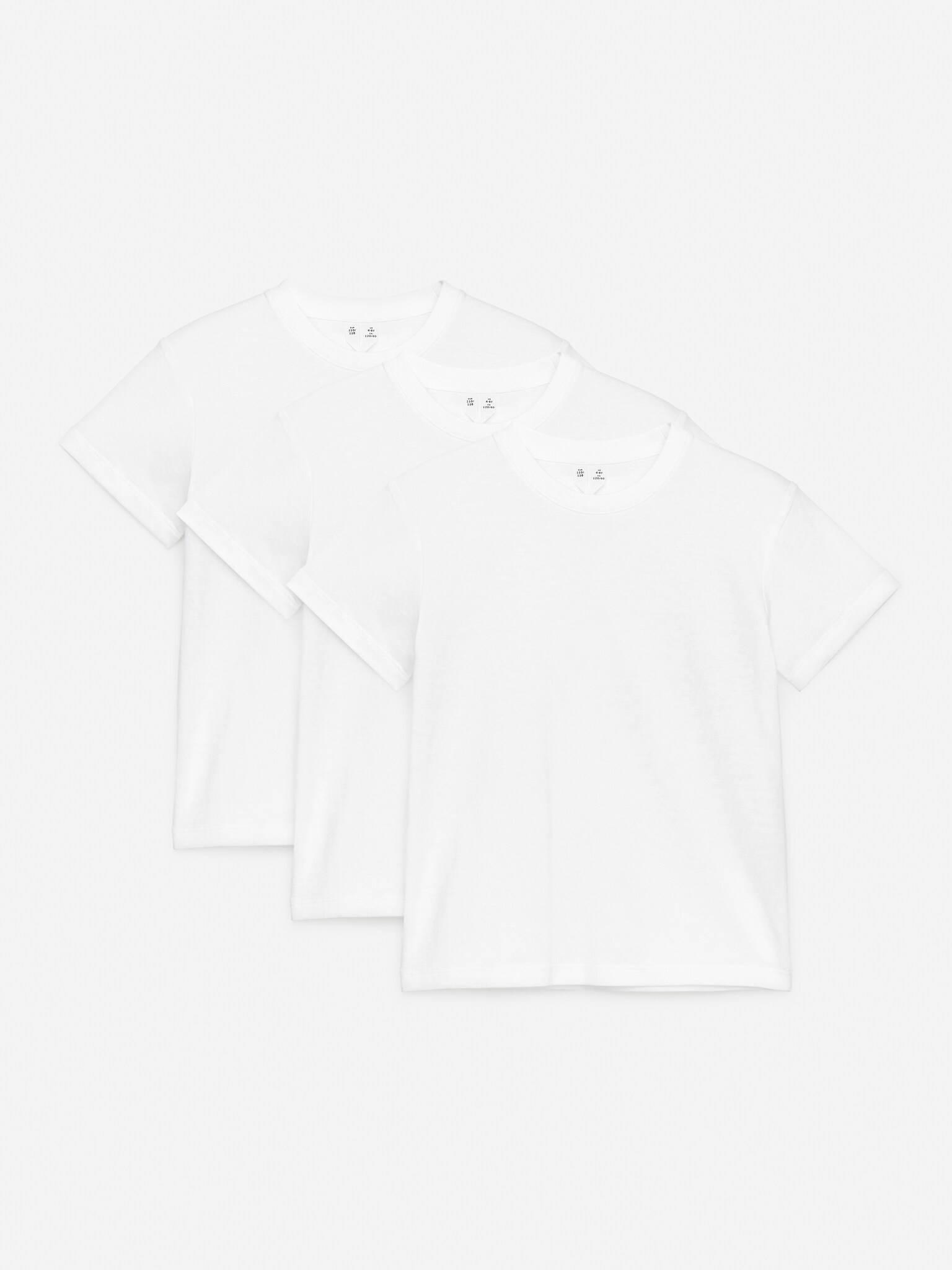 Crew-Neck T-Shirt Set of 3 - White/Lilac/Purple/Pink/Orange/Blue/Green/Blue/Purple/Off White/White/Grey/Dark Blue