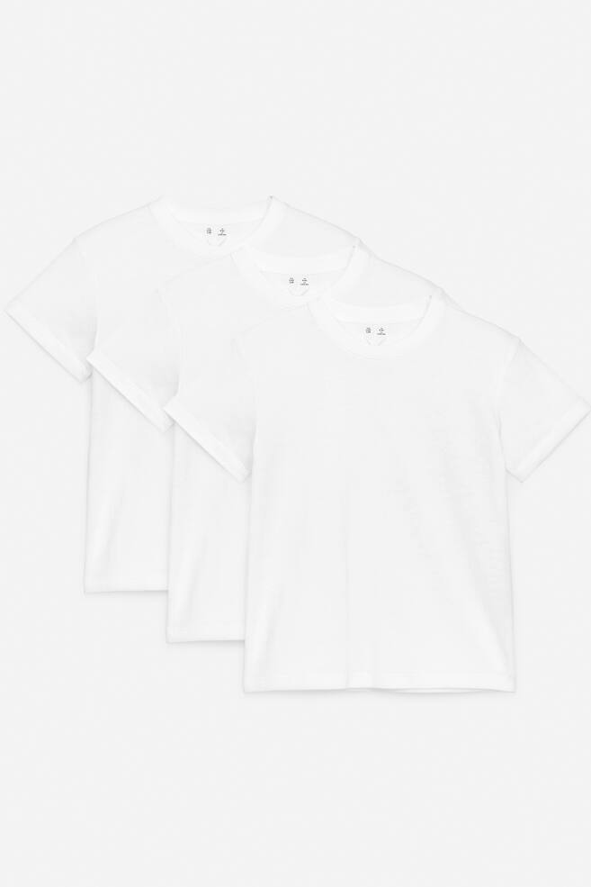 Crew-Neck T-Shirt Set of 3 - White/White/Grey/Dark Blue/Lilac/Rust/Blue/Blue/Off White/Khaki Green/Pink/Lilac/Red/Blue/White/Khaki Green/Lilac/Yellow/Pink - 1