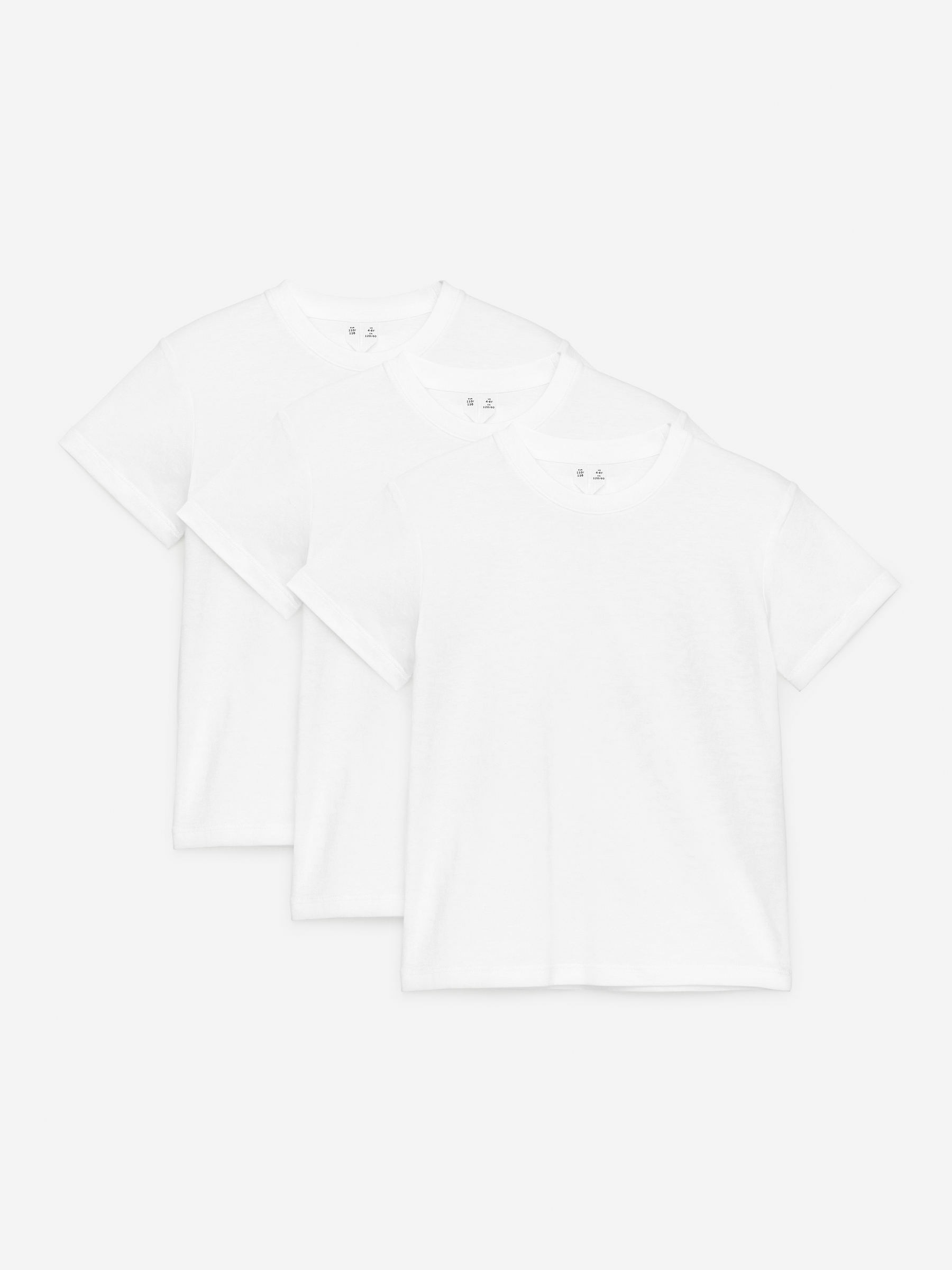 Crew-Neck T-Shirt Set of 3-#FFFFFF-14139