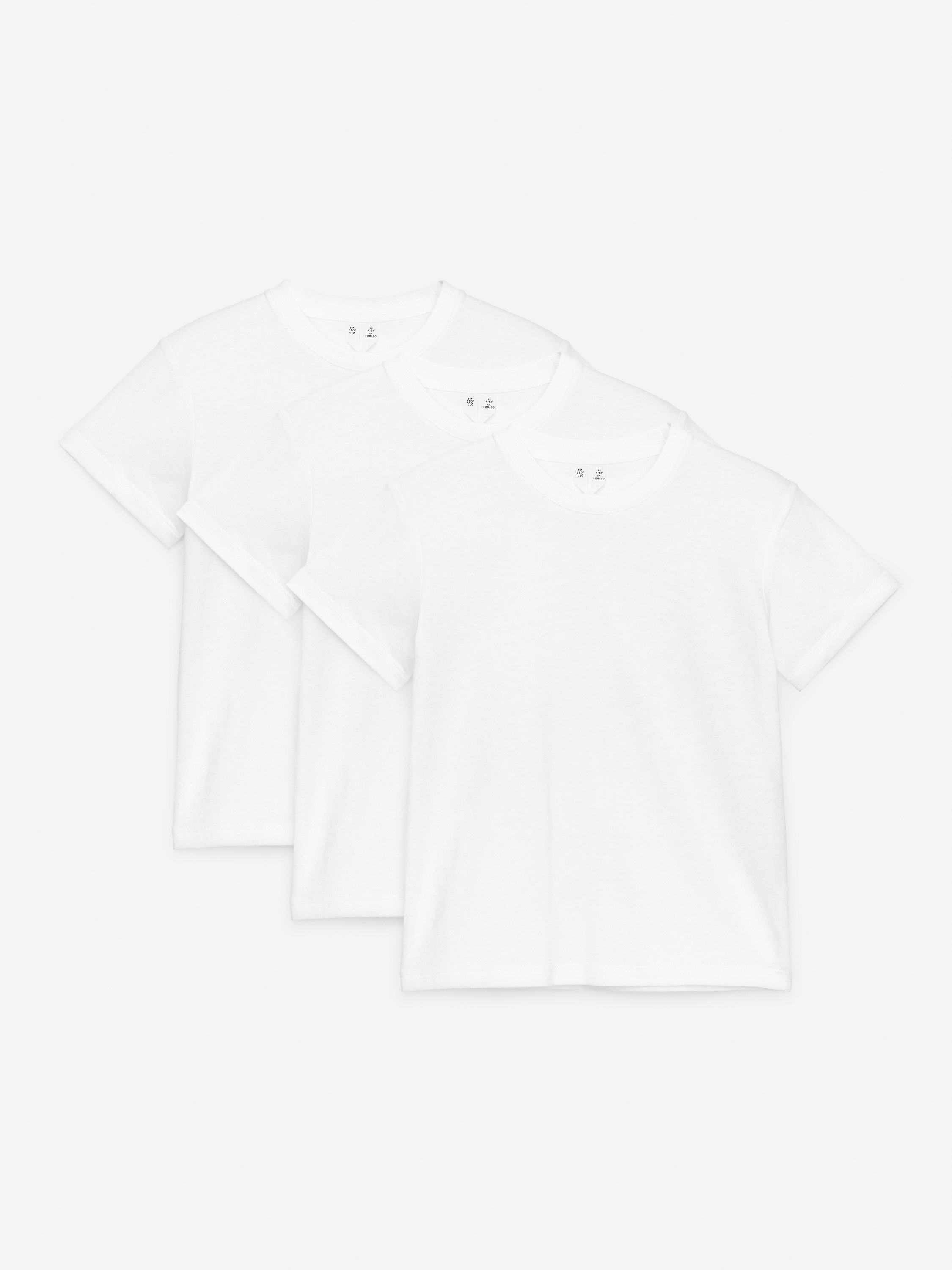 Crew-Neck T-Shirt Set of 3-#FFFFFF-14139