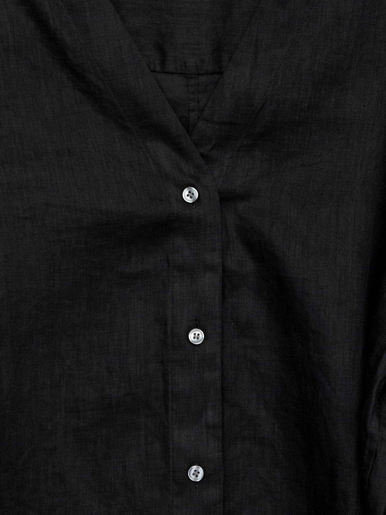 Linen Blouse - Black - 2