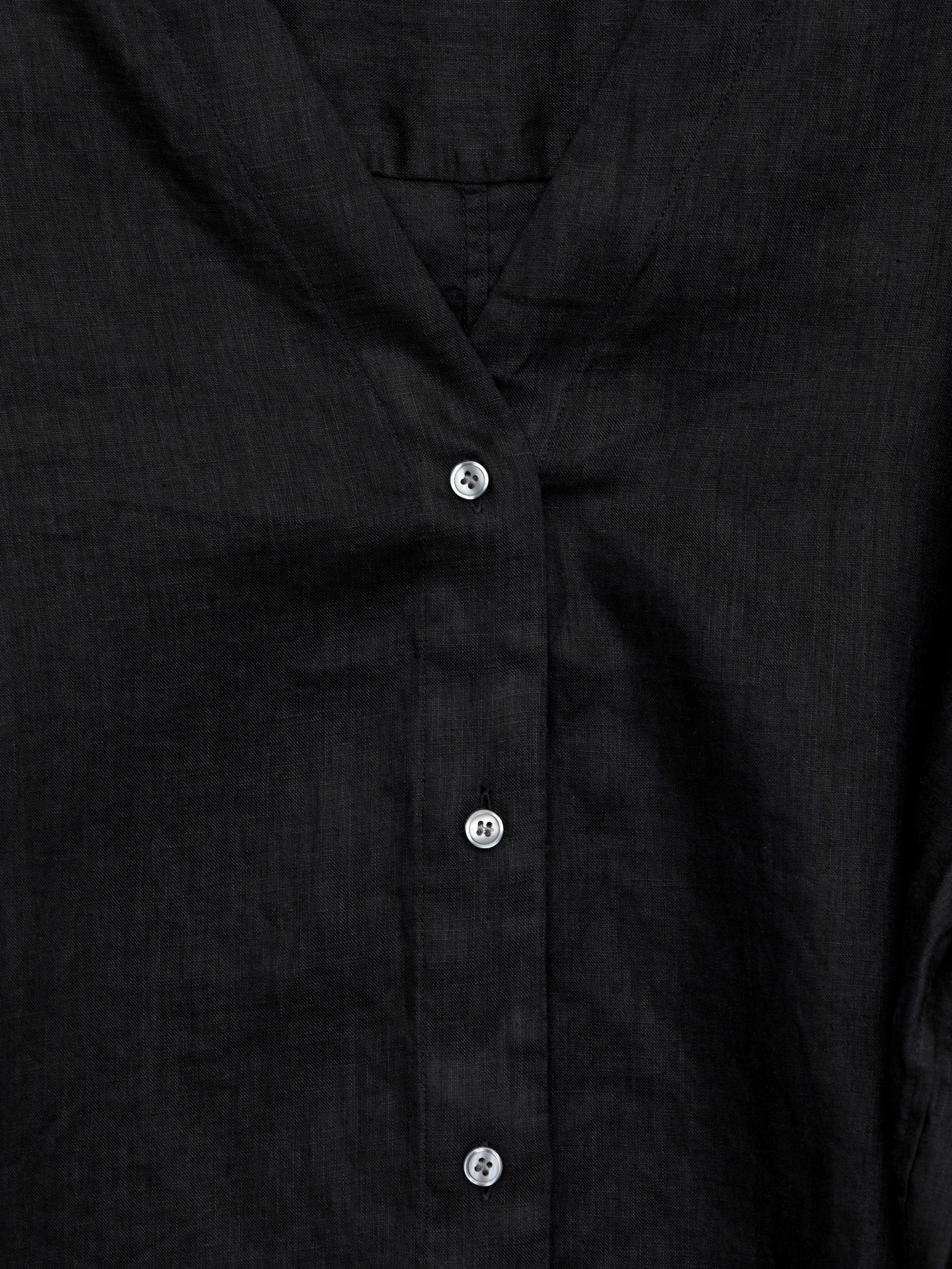 Linen Blouse - Black - 5