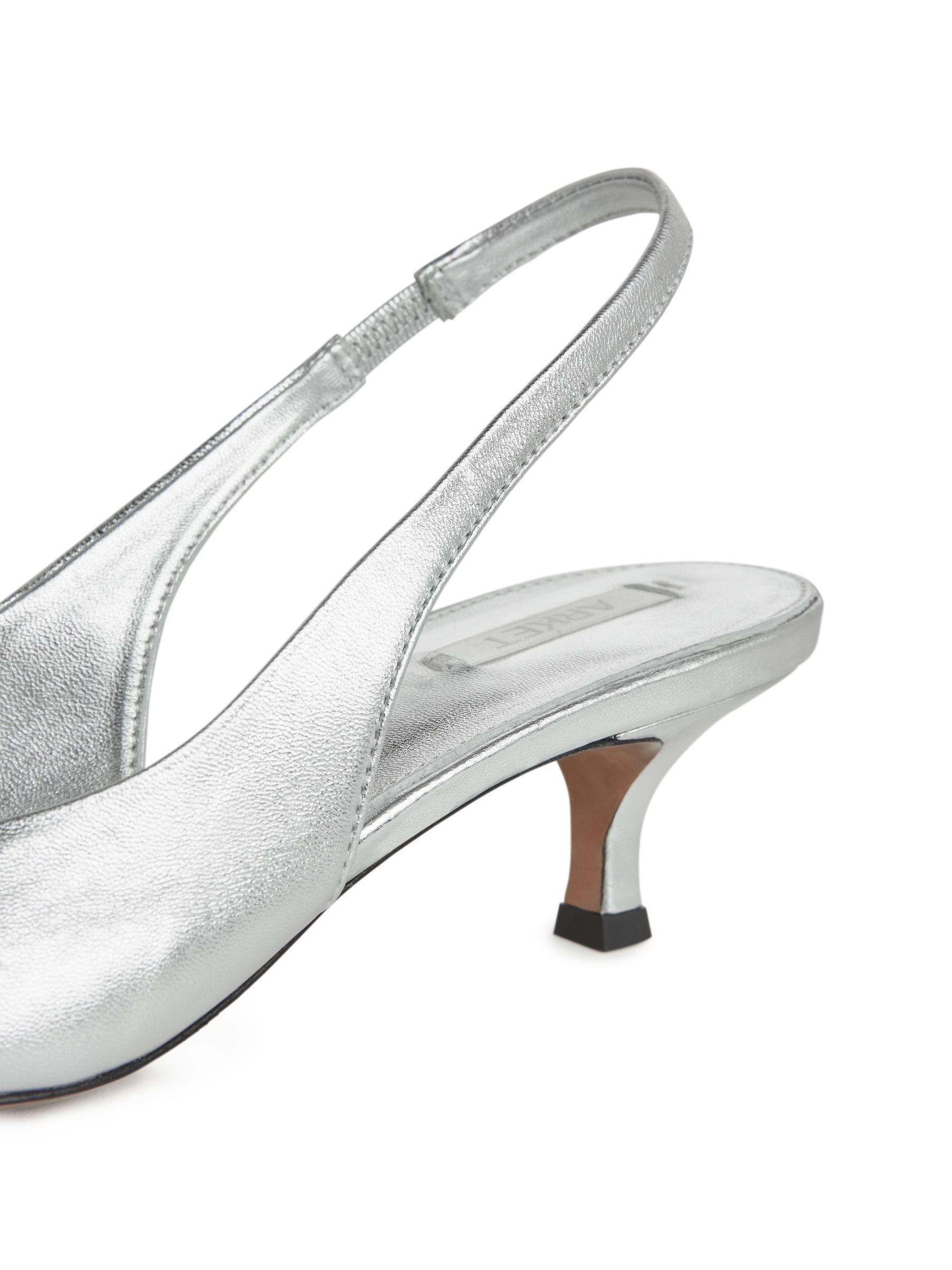 Décolleté slingback in pelle - Argento - Women - StillMedia/DescriptiveDetail - 1