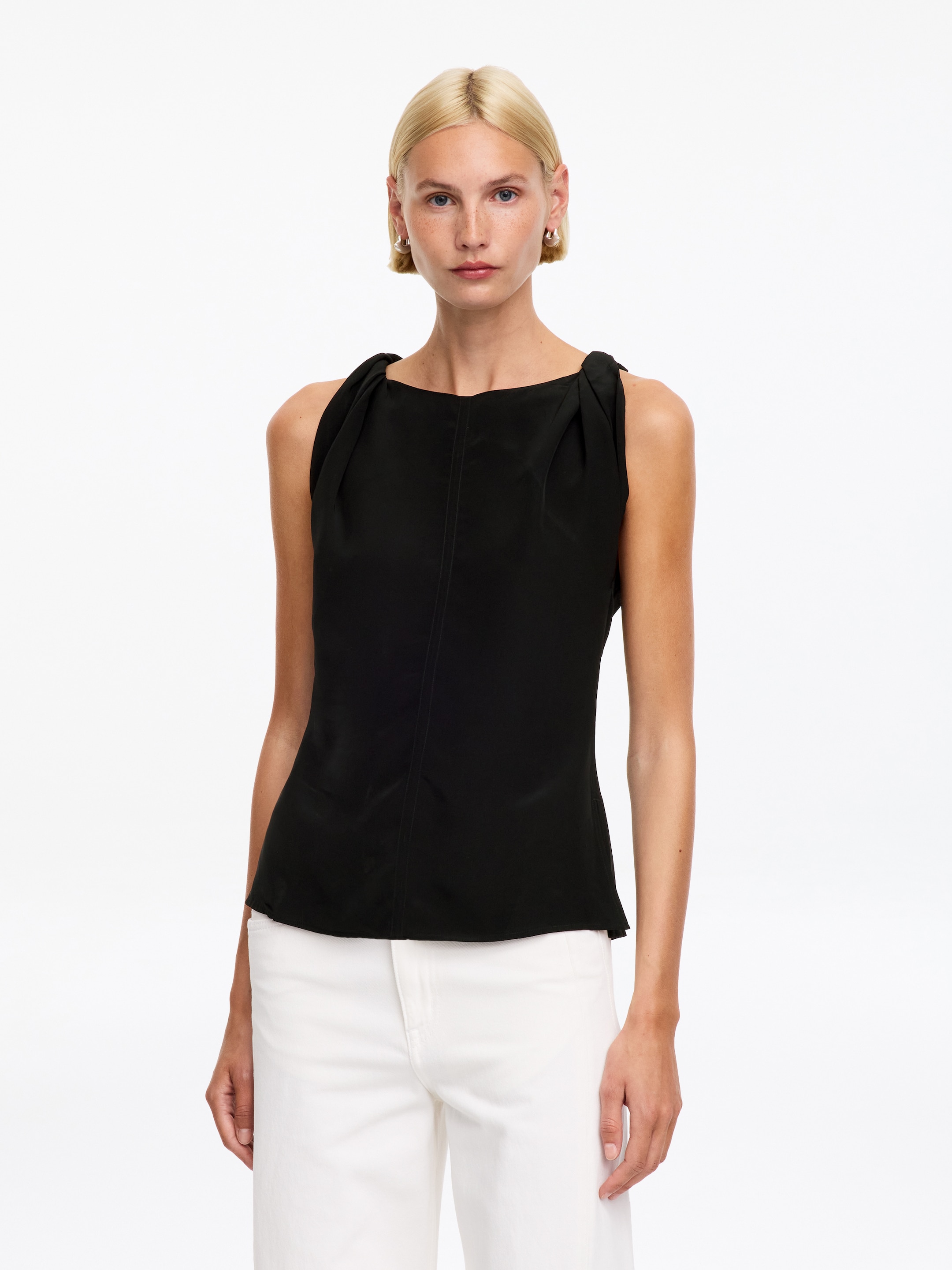 Top con spalline ritorte-Black-19796