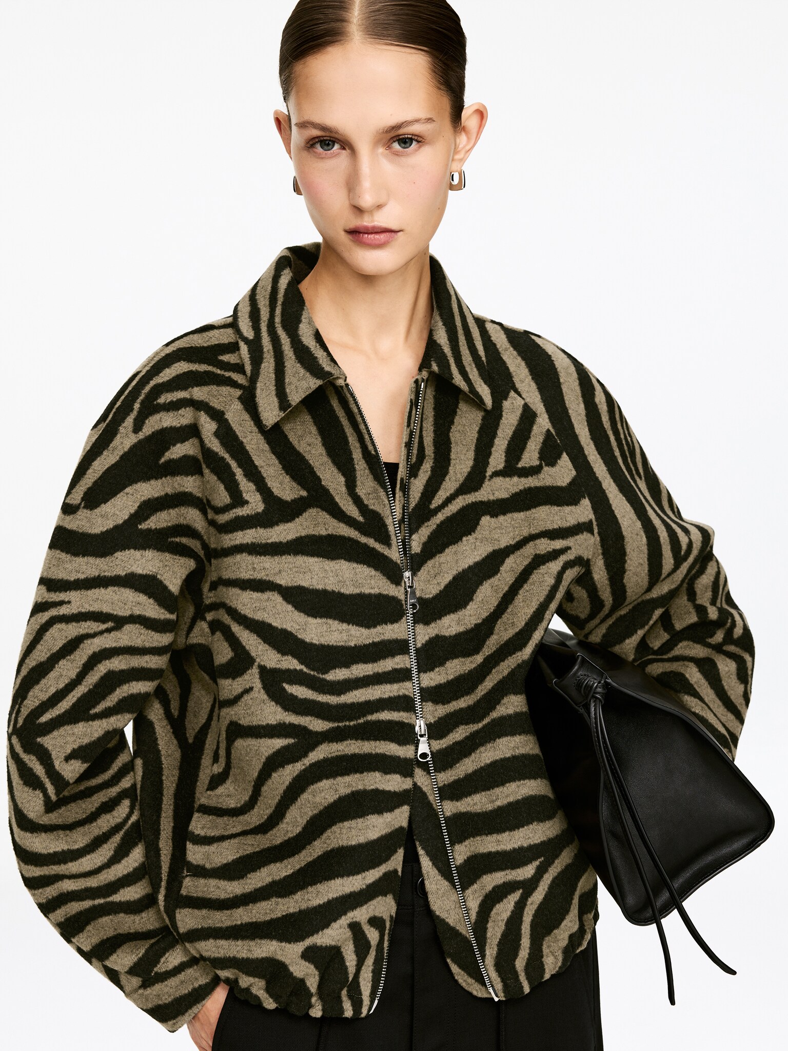 Jacquard-jakke - Beige/sort - 5