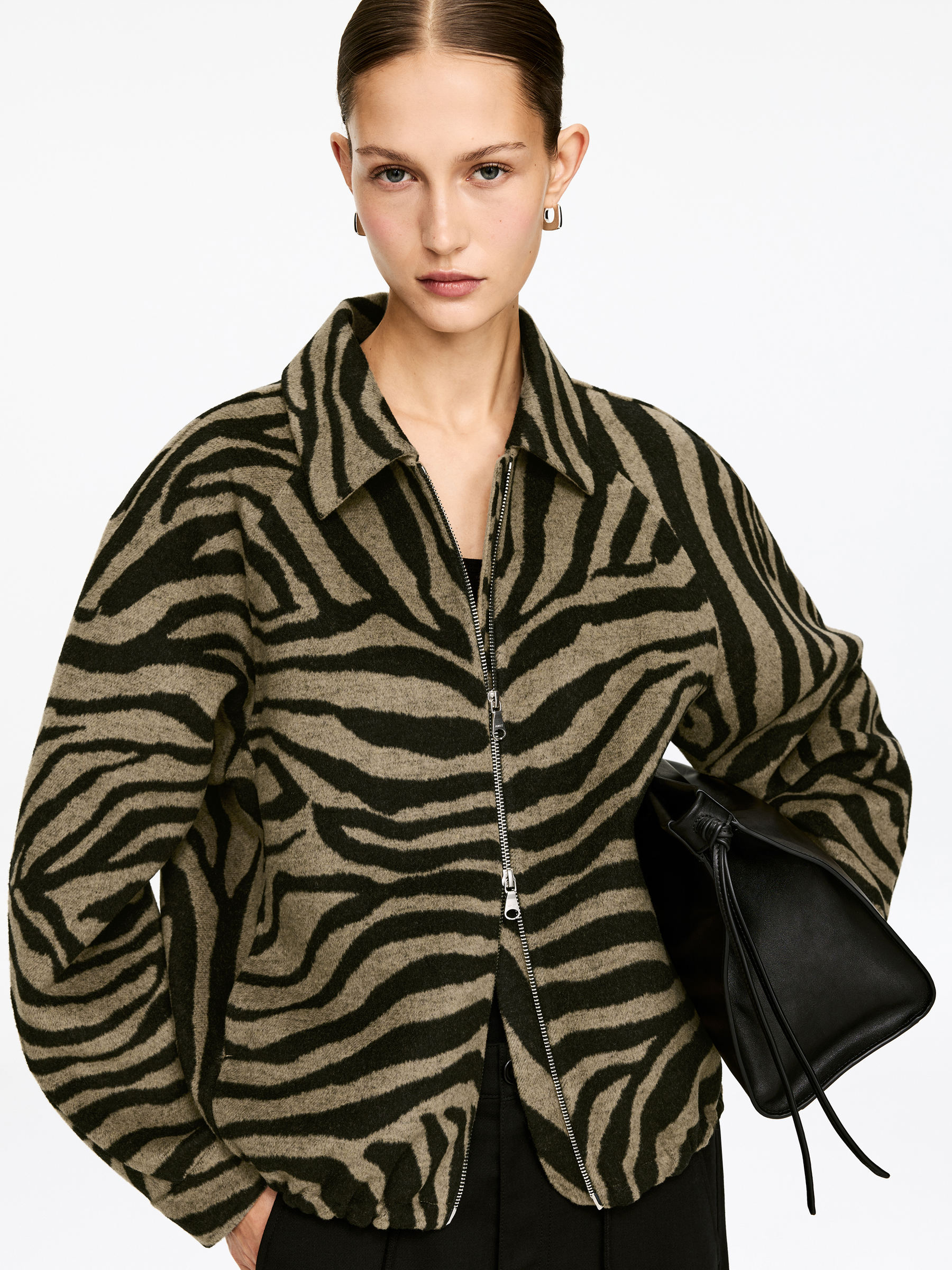 Veste jacquard - Beige/Noir - Relaxed fit - Femme - StillMedia/Lookbook - 6