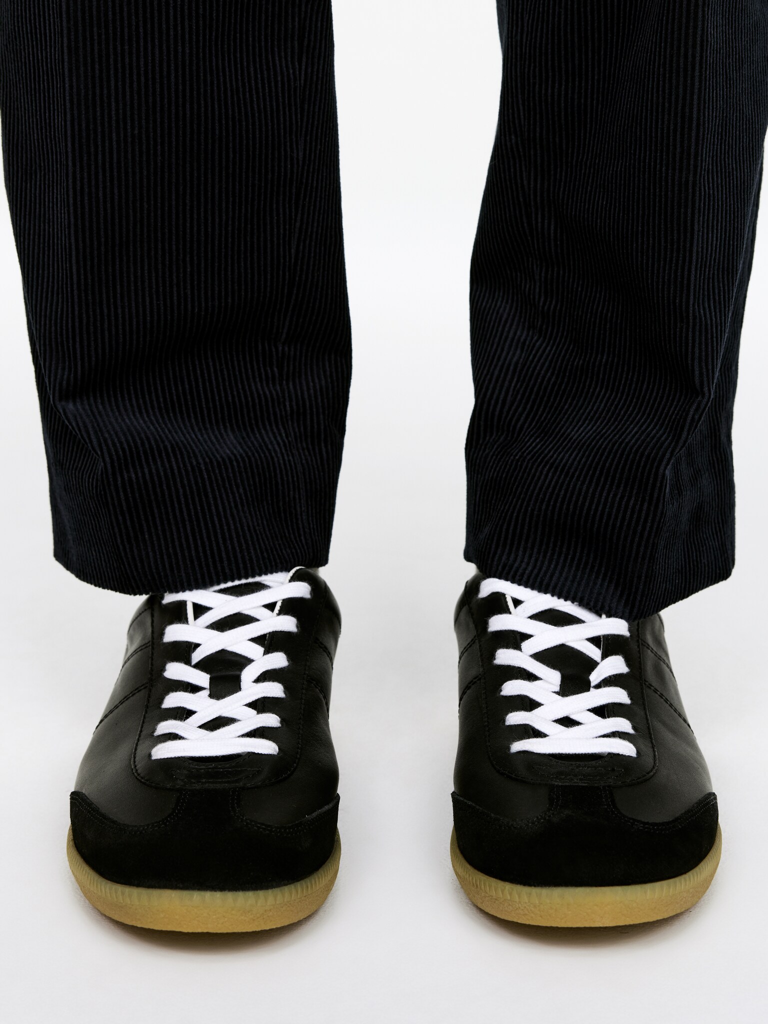 Baskets en cuir - Noir/Blanc - 7