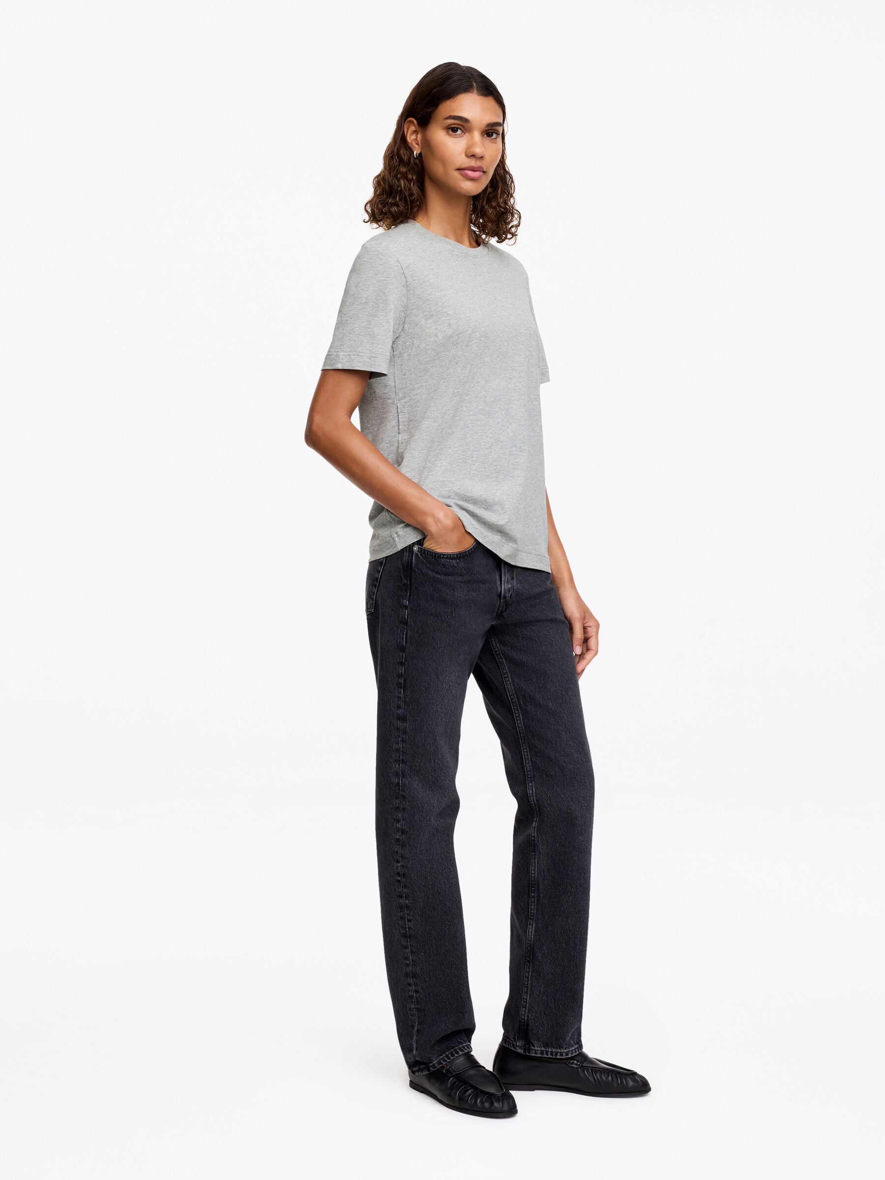 T-shirt signature à manches courtes - Gris chiné - Regular fit - Femme - StillMedia/Lookbook - 47