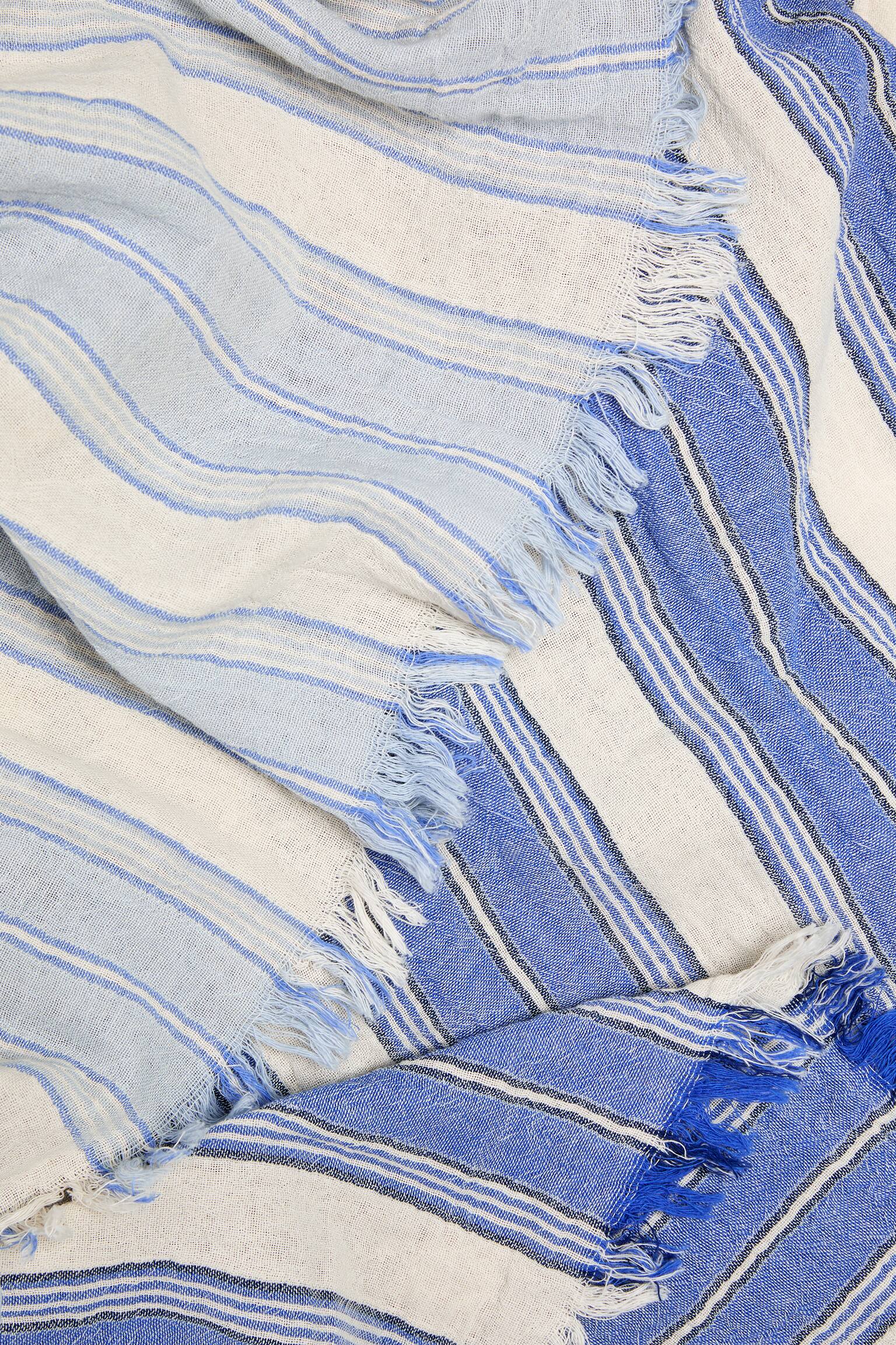 Gewebtes Baumwollhandtuch- Blau/Weiß - 4