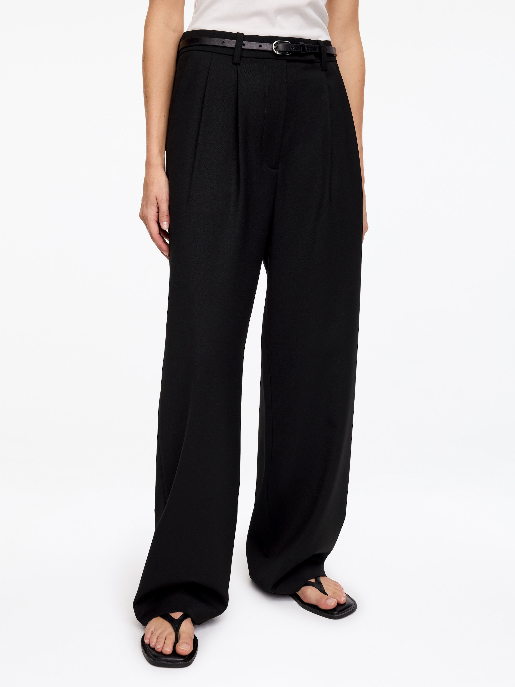 Pantalones sastre en mezcla de lana - Negro - Corte relajado - women - StillMedia/Lookbook - 4