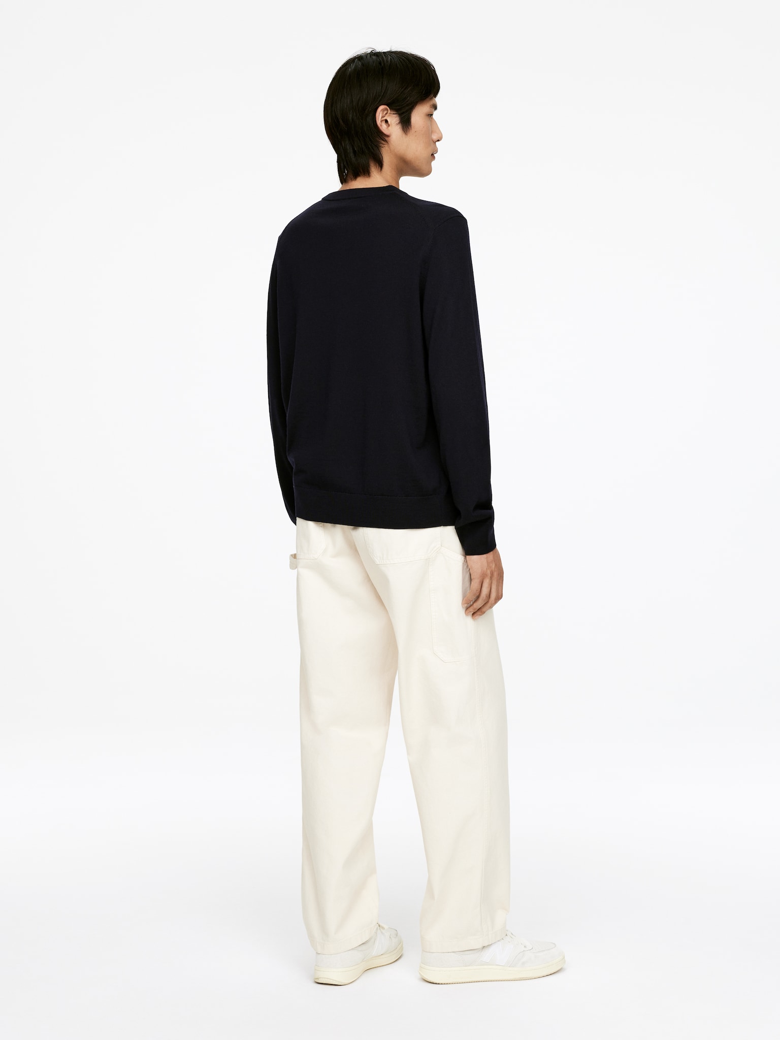 Fine Knit Merino Jumper - Dark Blue/Grey Melange/Dark Brown/Dark Green - 4