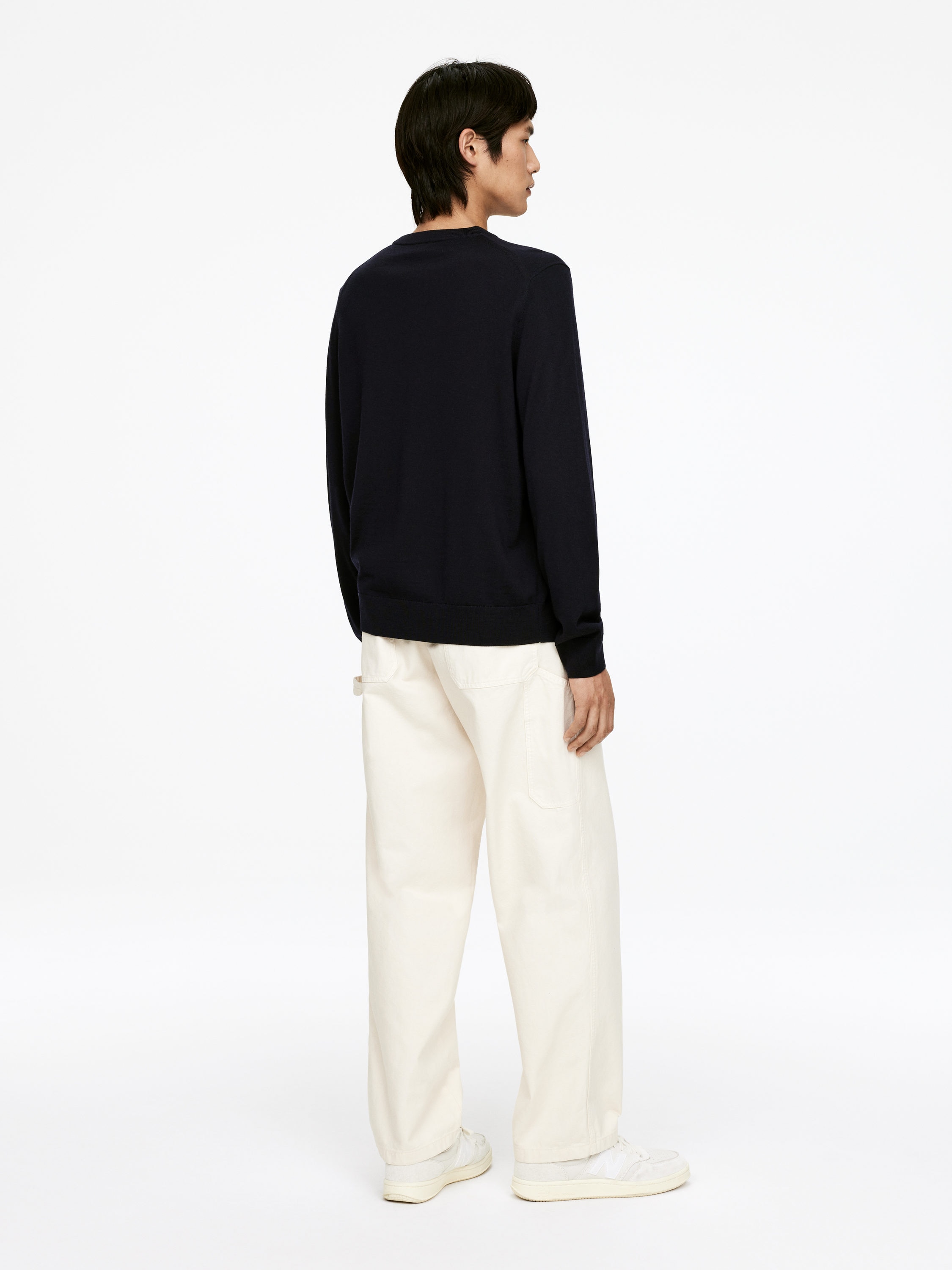 Fine Knit Merino Jumper - Dark Blue - Regular fit - Men - StillMedia/Lookbook - 44
