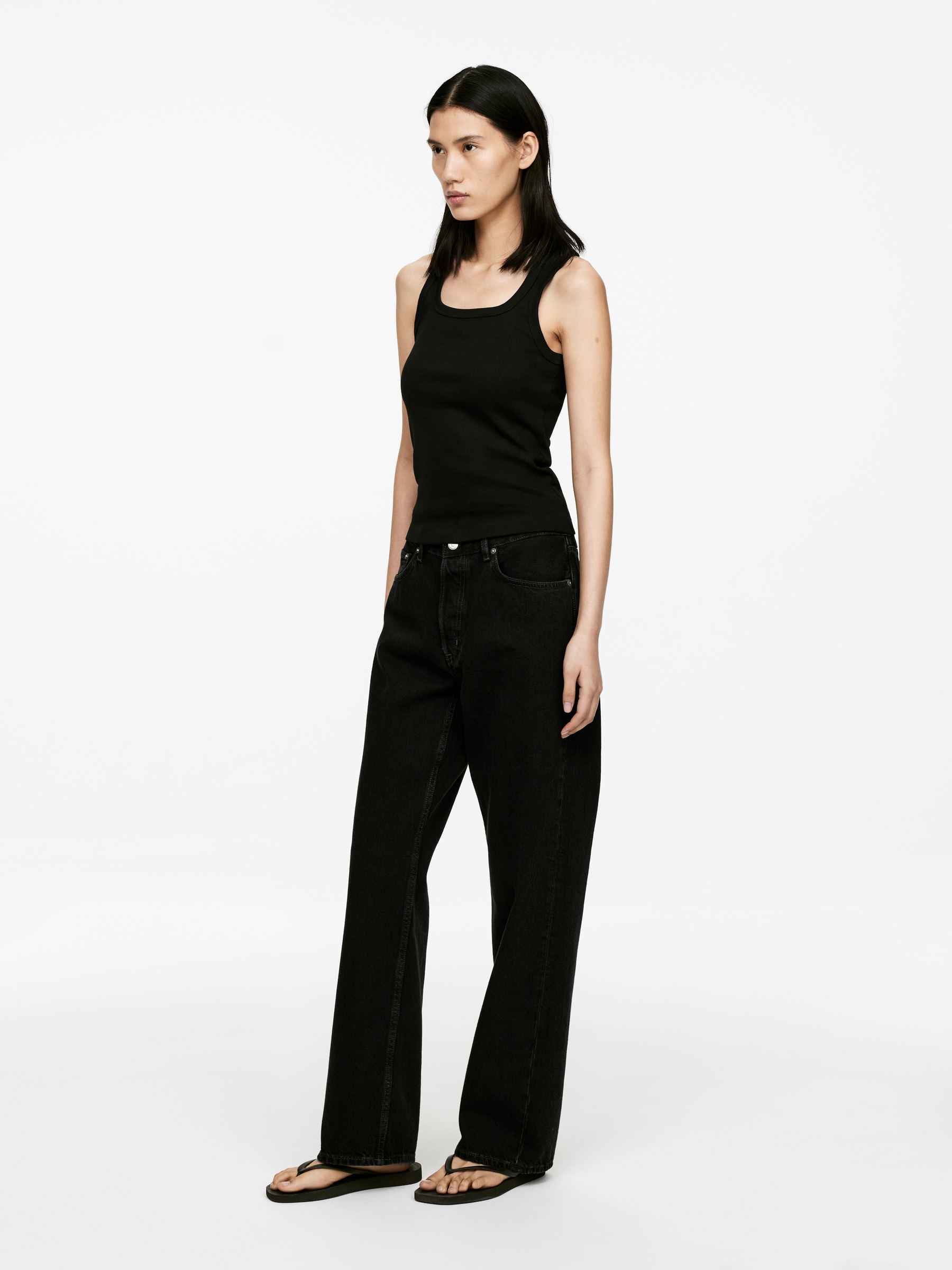 Ribbed Tank Top - Black - Slim fit - Women - StillMedia/Lookbook - 5