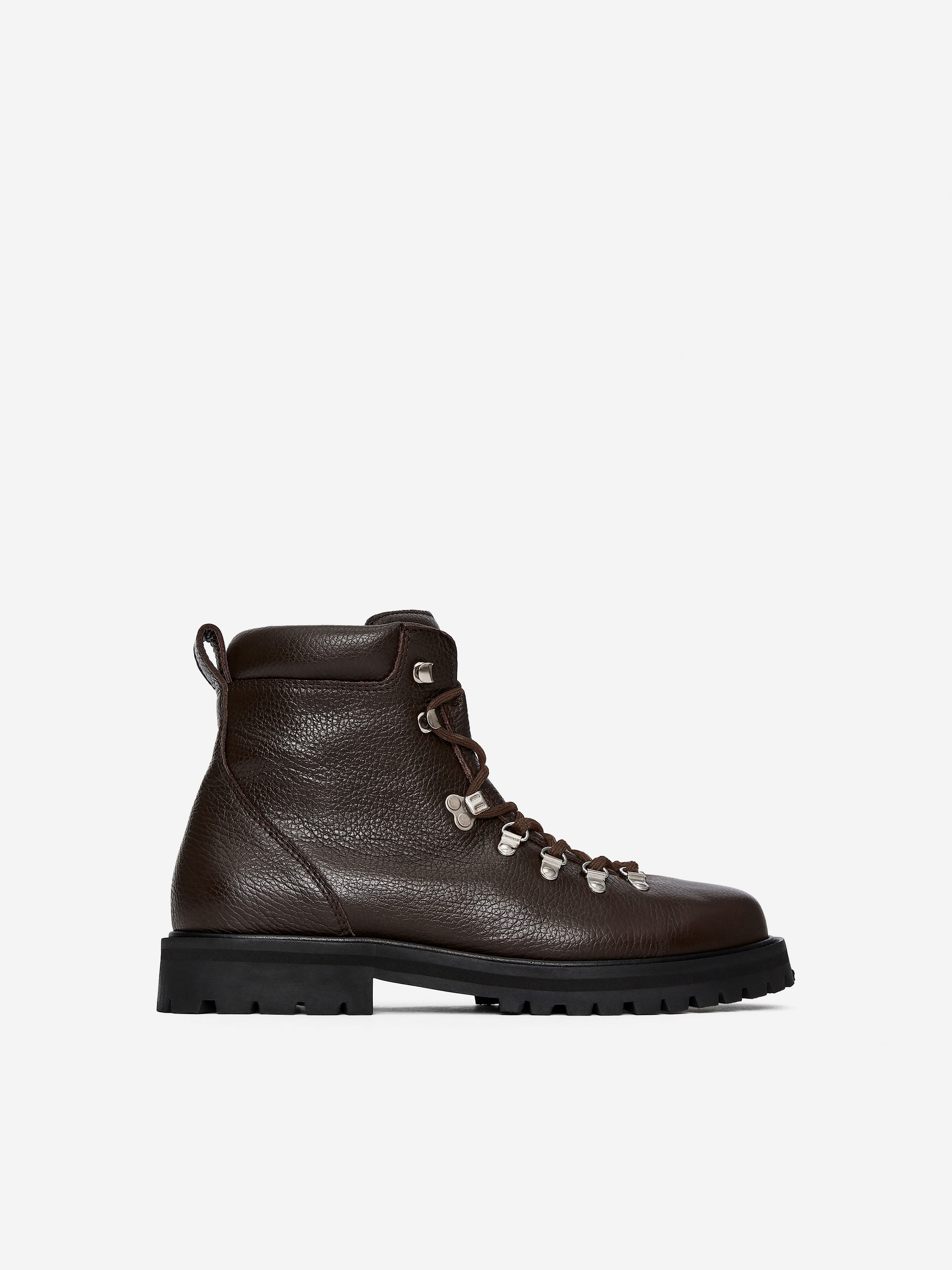 Leather Hiking Boots-#3F3838-16799