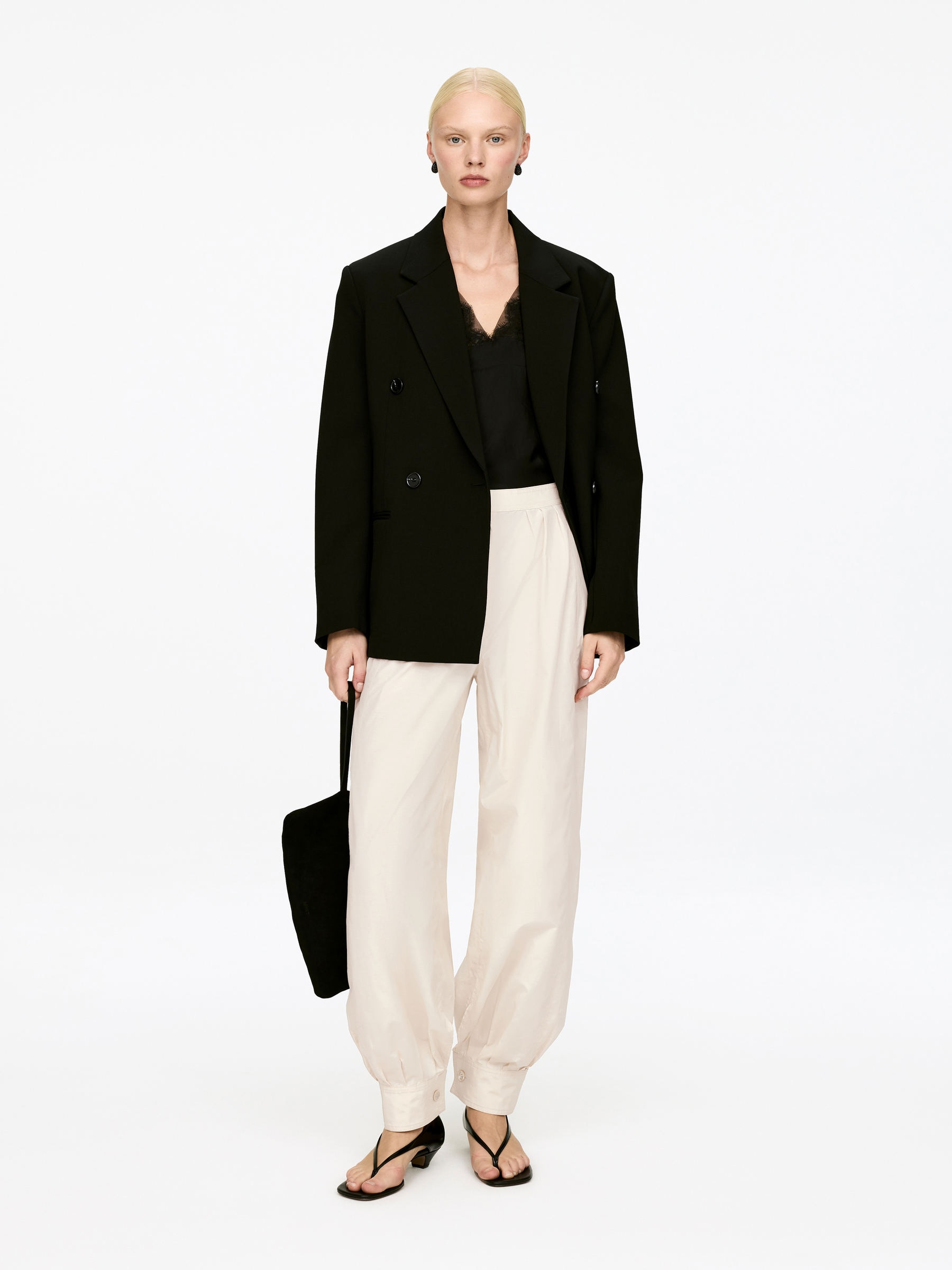 Bubble-Hem Trousers-#D1C2AC-17223