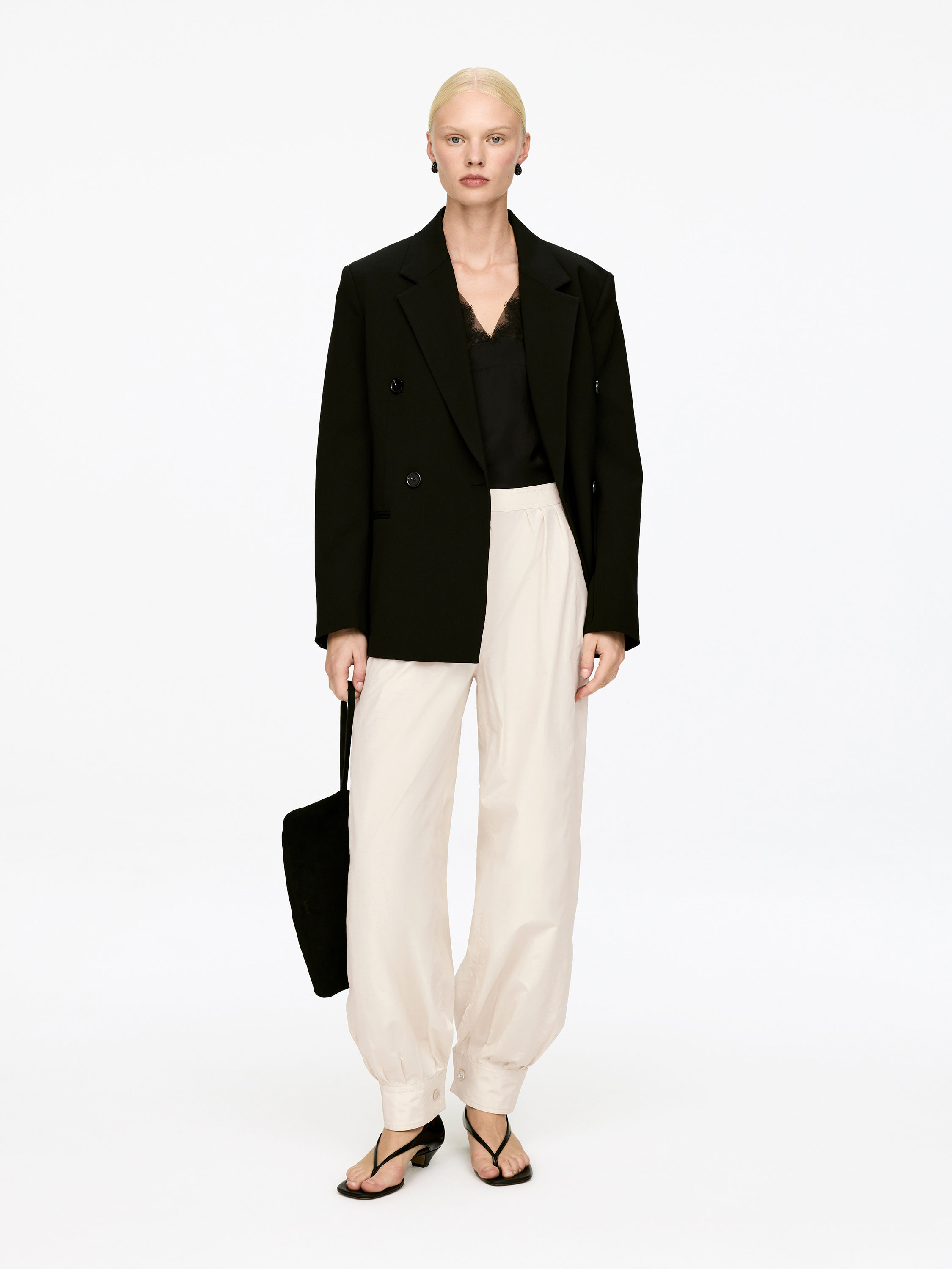 Bubble-Hem Trousers-#D1C2AC-17223