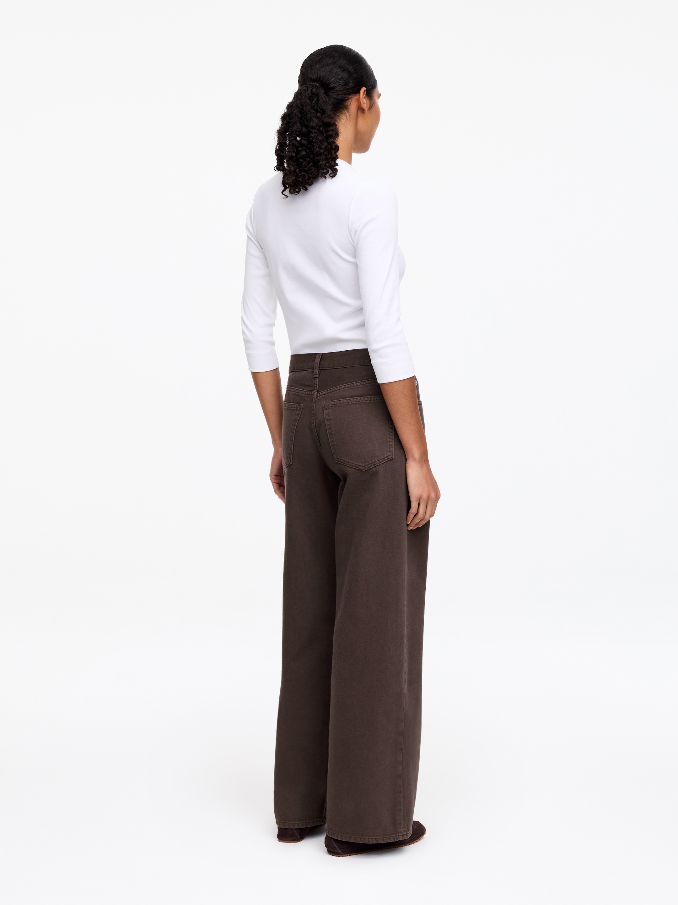 Jean large ample CLOUD - Marron foncé - Relaxed fit - Femme - StillMedia/Lookbook - 6