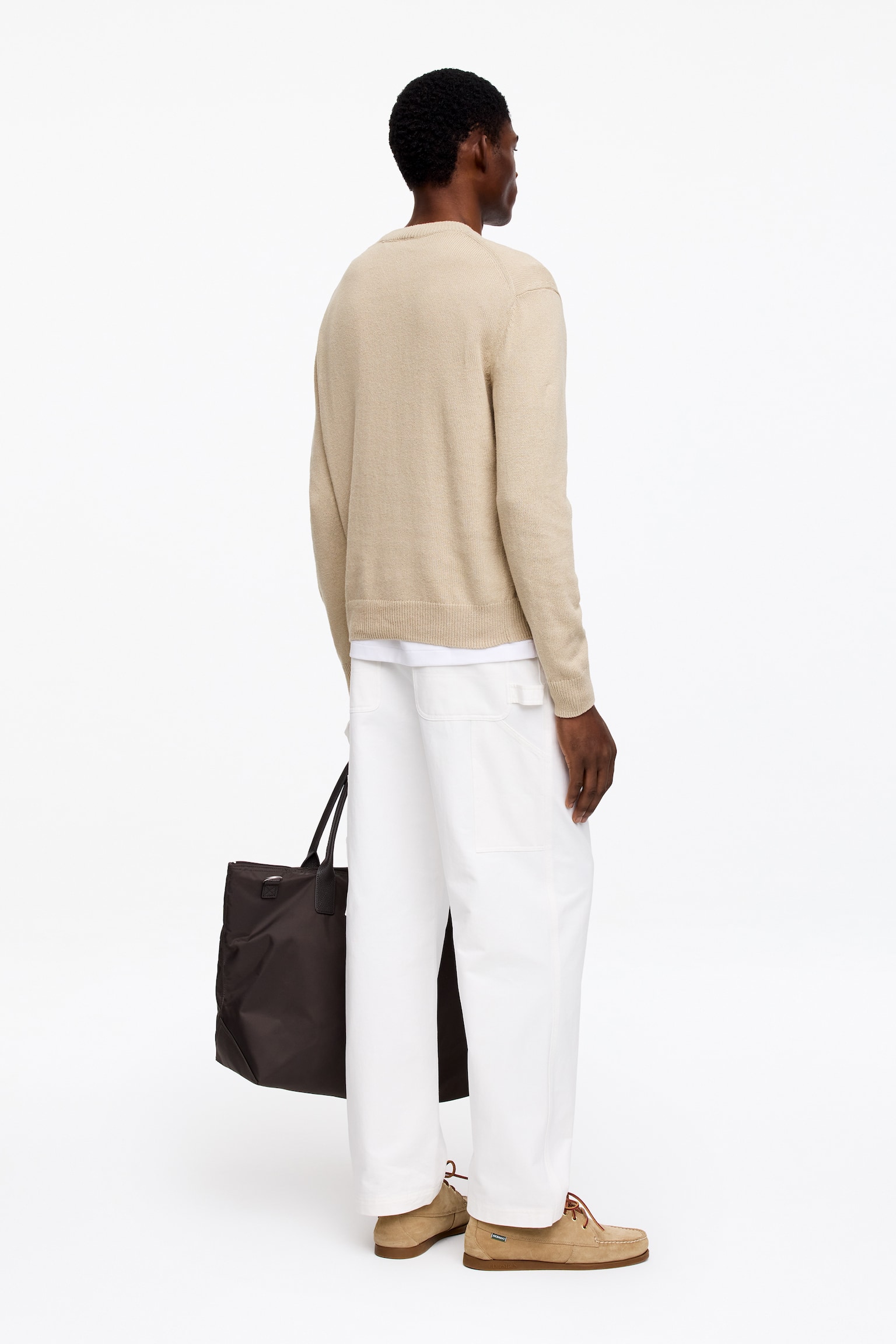 Tröja i linne och bomull - Beige/Dimrosa - 6