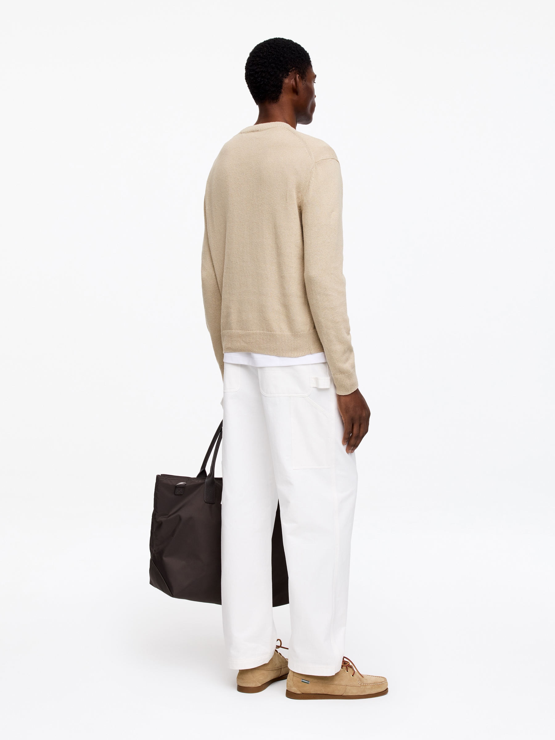 Linen Cotton Jumper - Beige - Regular fit - Men - StillMedia/Lookbook - 3