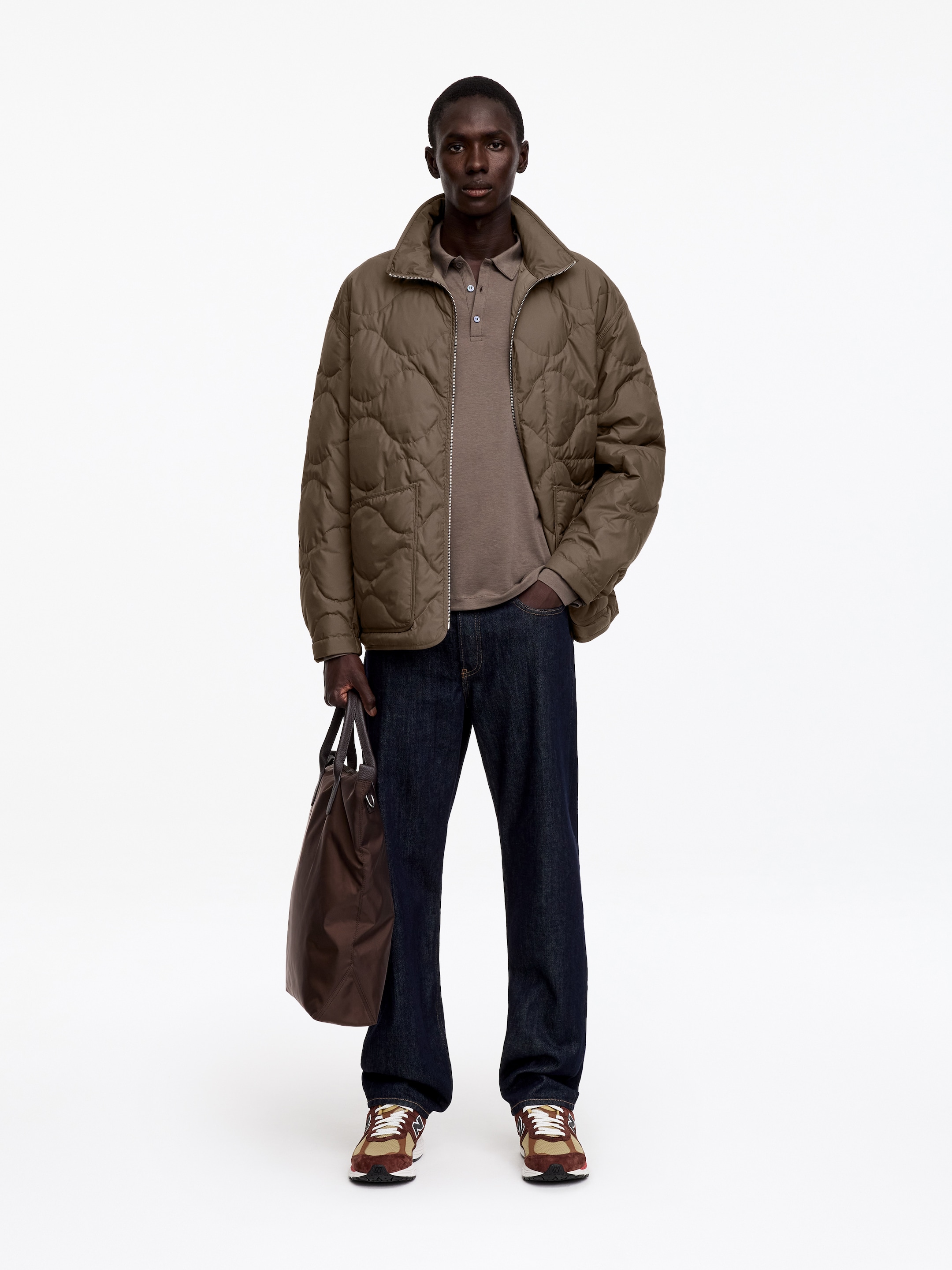 Gesteppte Daunenjacke-Beige-20622