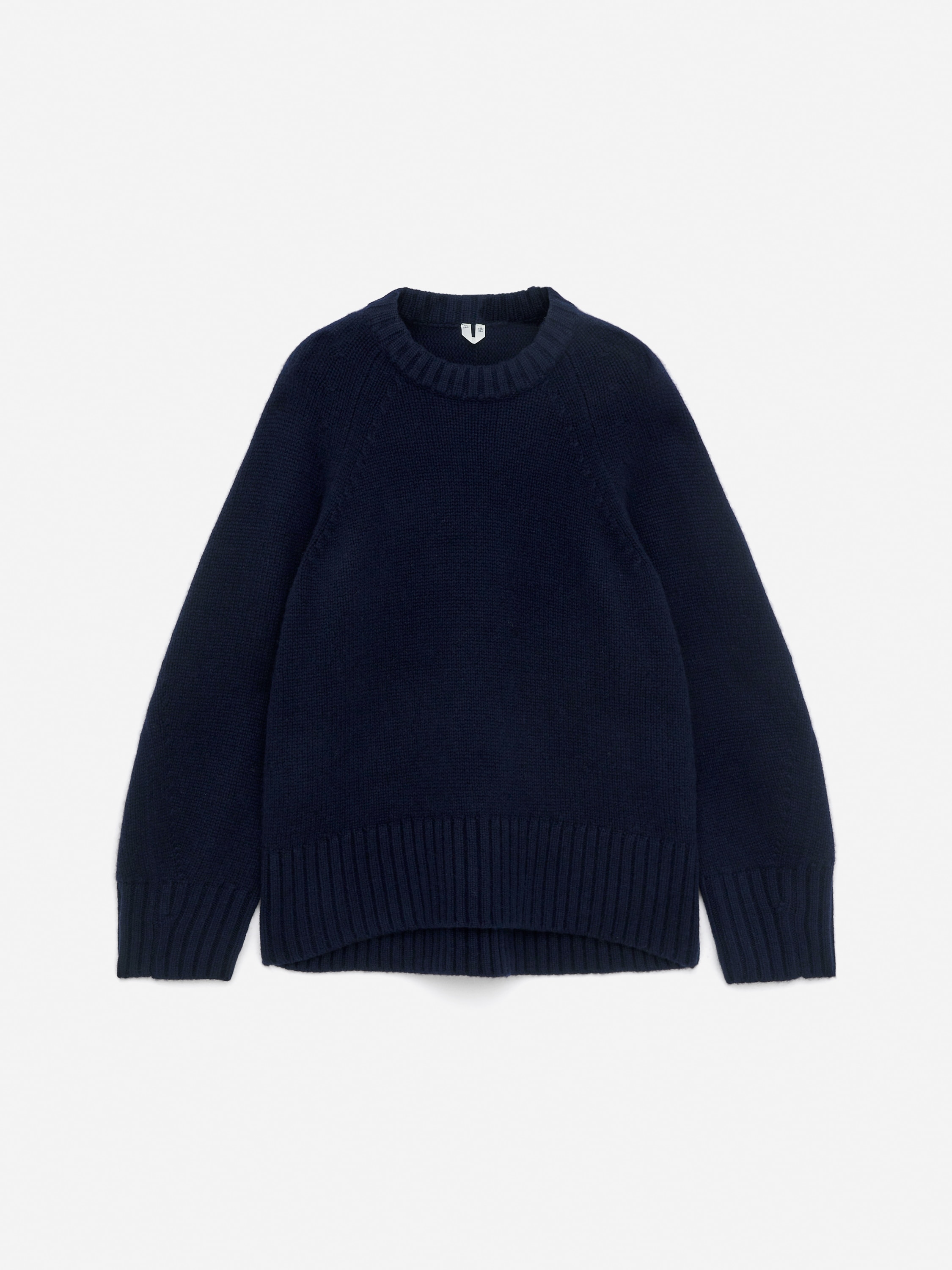 Maglione chunky in puro cashmere   - Blu scuro/Beige
