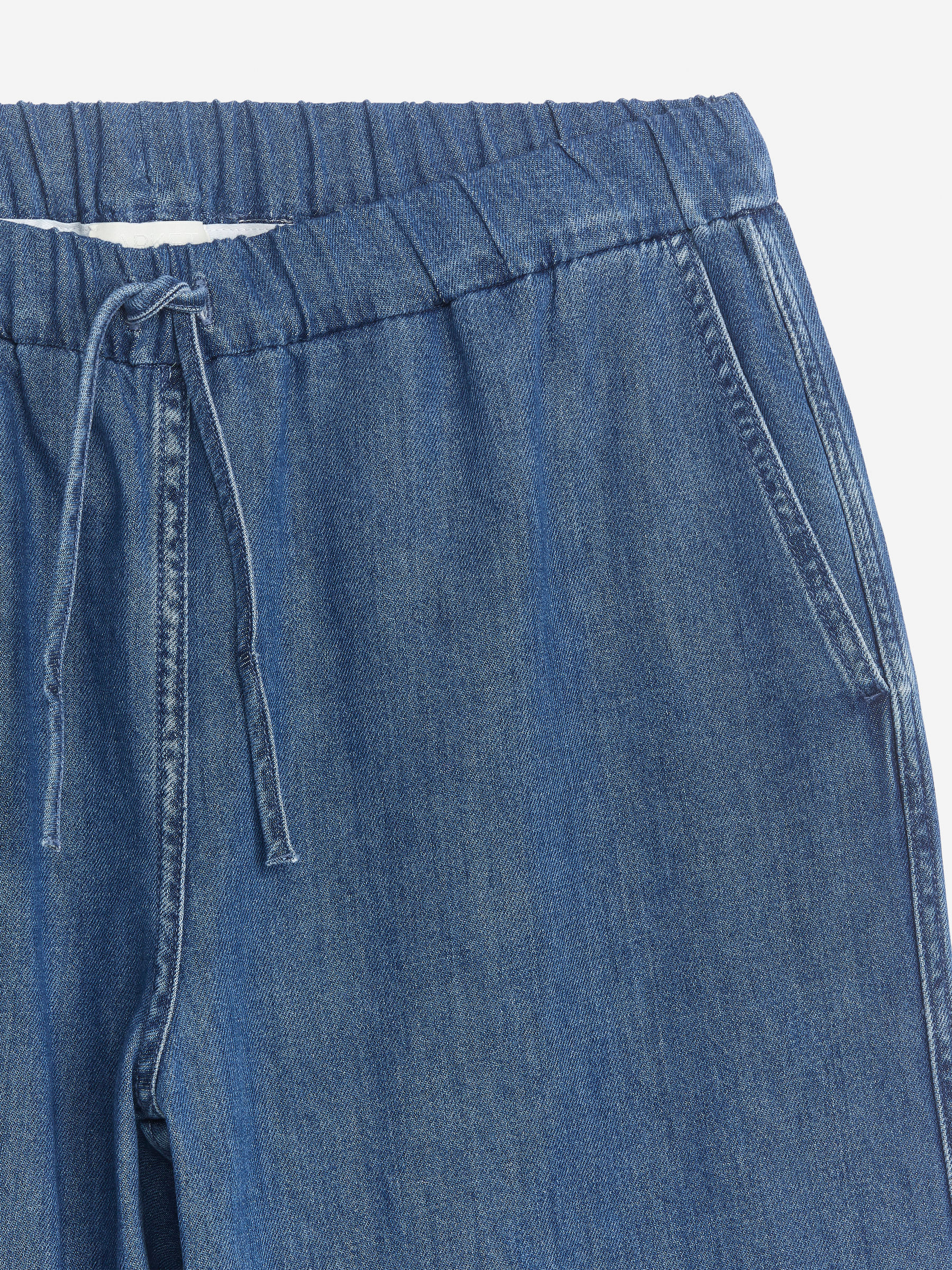 Drawstring Denim Trousers - Washed Blue - Relaxed fit - Women - StillMedia/DescriptiveDetail - 2
