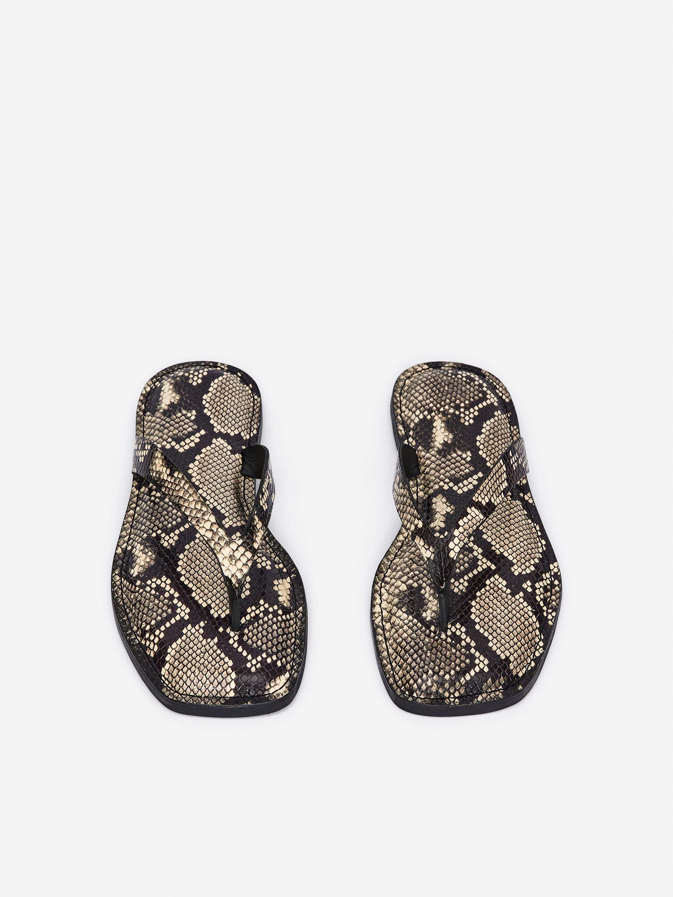 Ver imagen más grande: Sandalias de tiras de piel - Beige/serpiente - MUJER | H&M ES 6