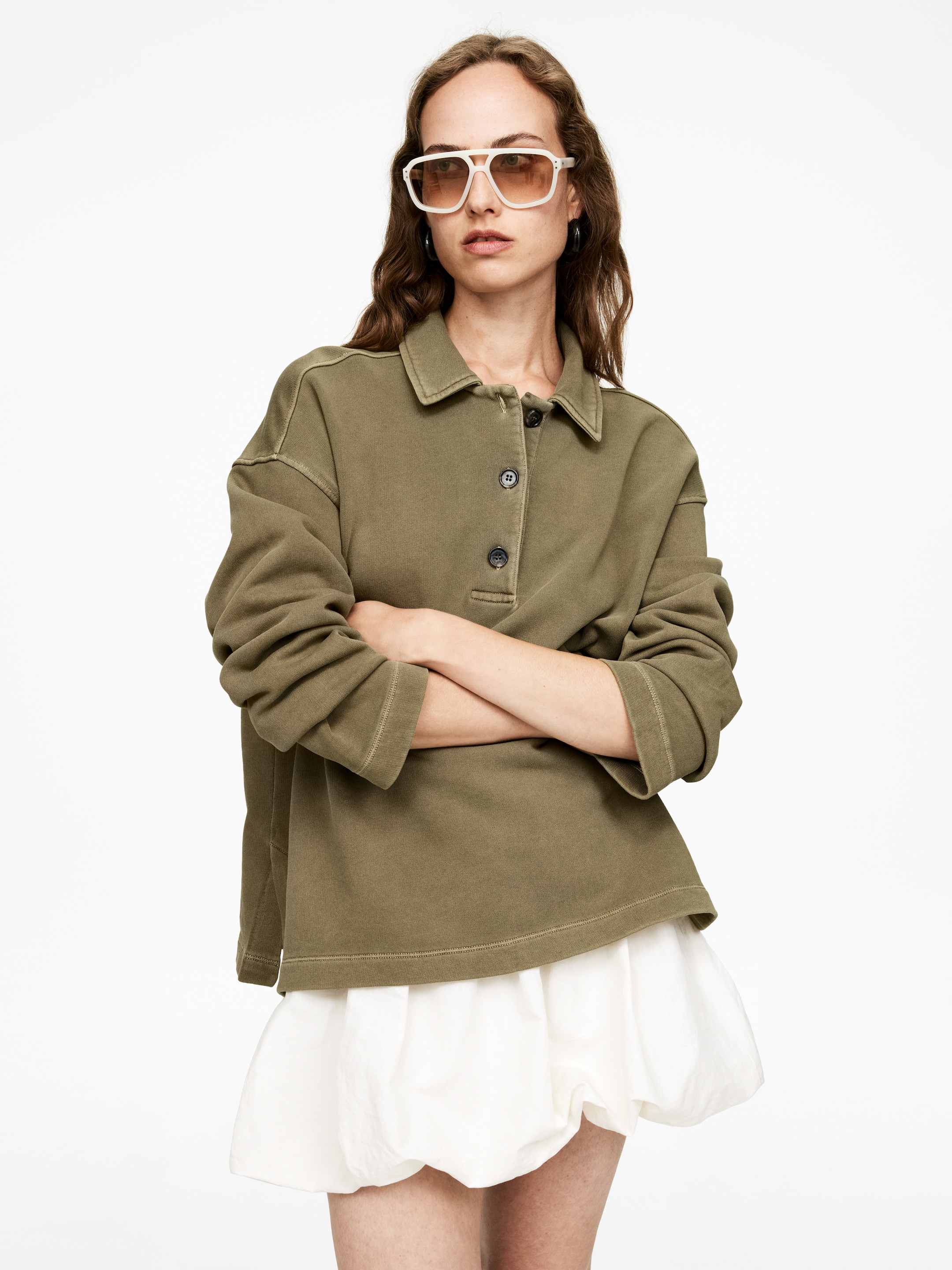 Zobrazit větší obrázek: Polo mikina - Khaki zelená - ŽENY | H&M CZ 3