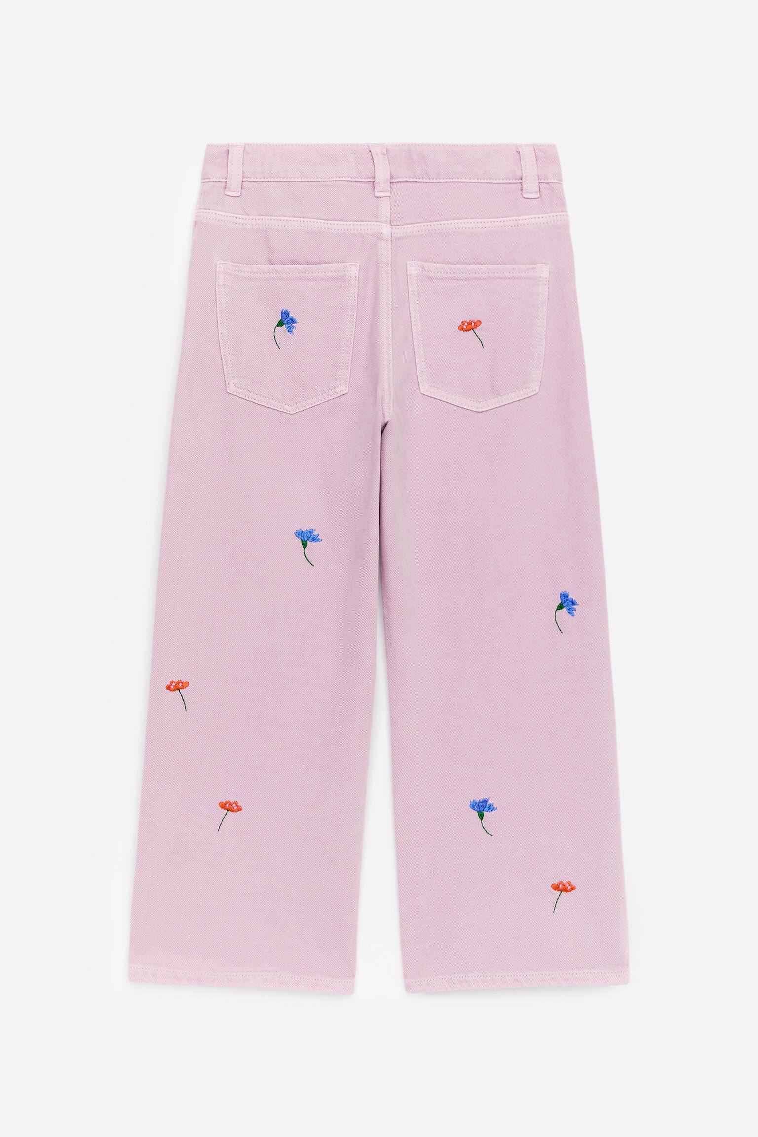 Broderade byxor i denim - Lila/Blå/nyckelpigor/Svart - 3
