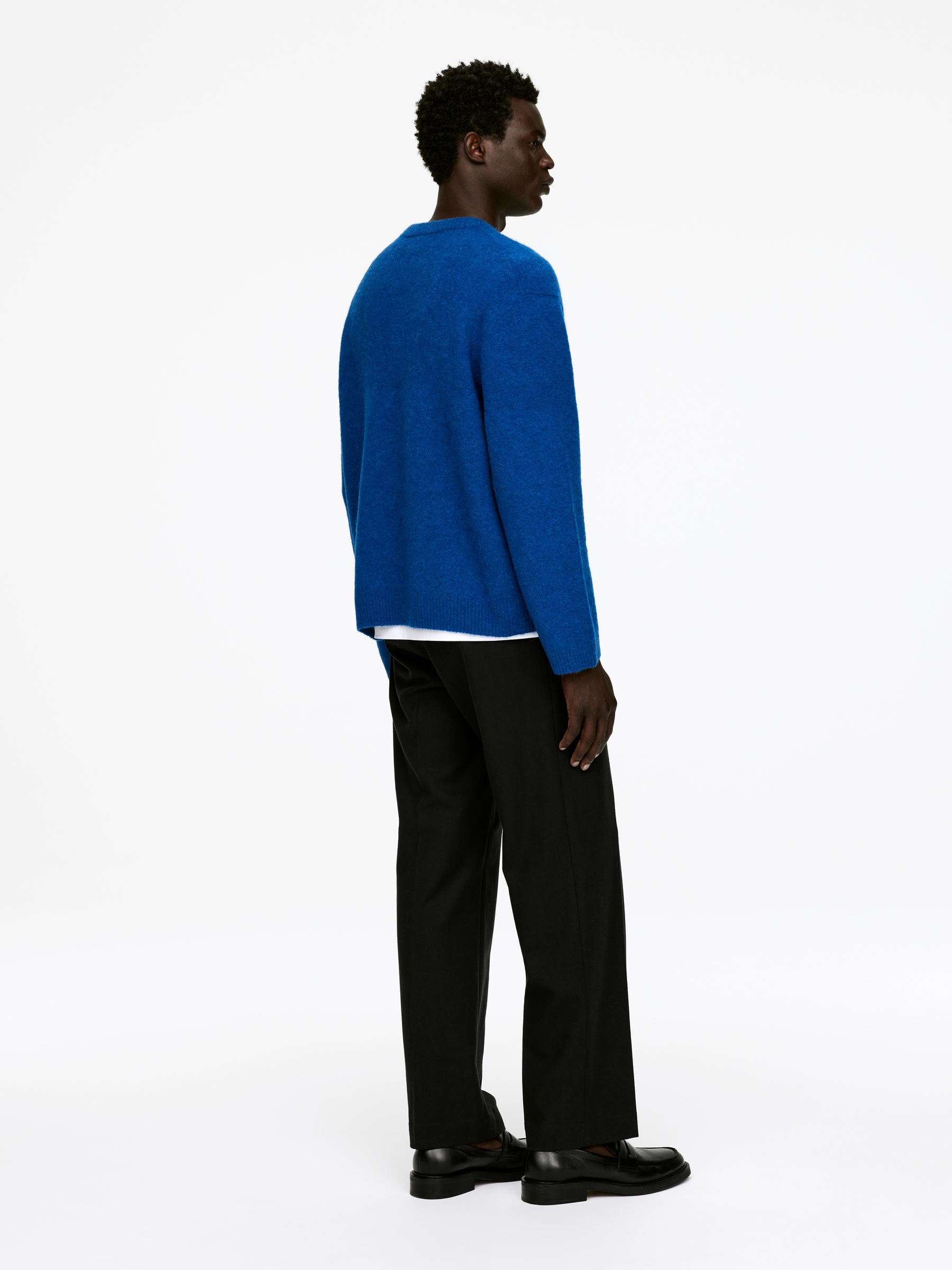 Alpaca-Wool Blend Jumper - Blue - Regular fit - Men - StillMedia/Lookbook - 4