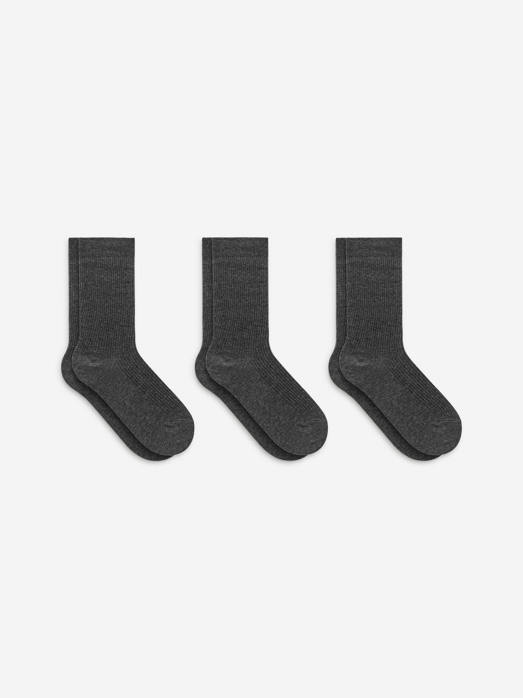 Cotton Rib Socks Set of 3 - Grey Melange - Women - StillMedia/DescriptiveStillLife - 4
