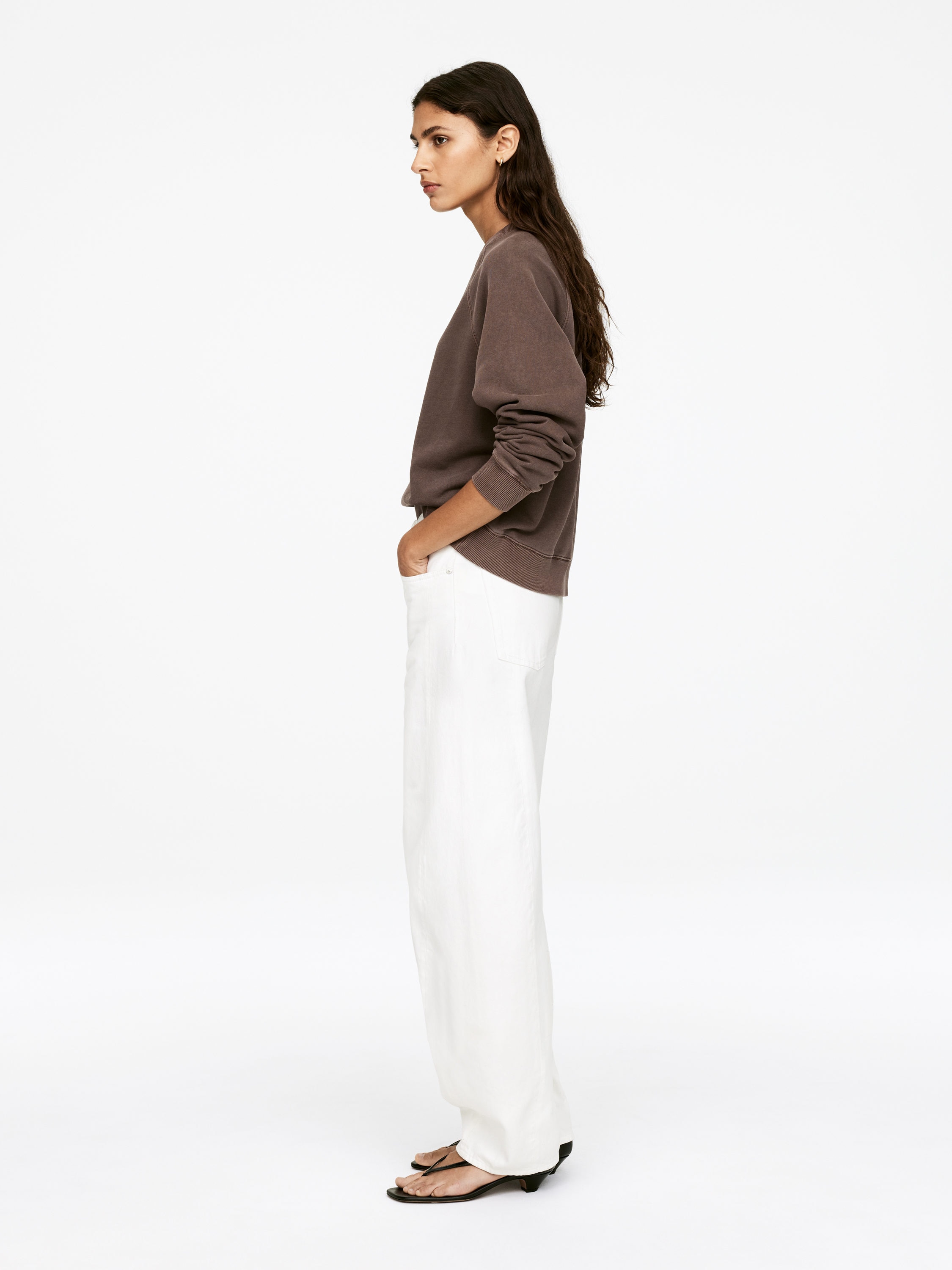 Sweat en éponge - Marron foncé - Femme - StillMedia/Lookbook - 4