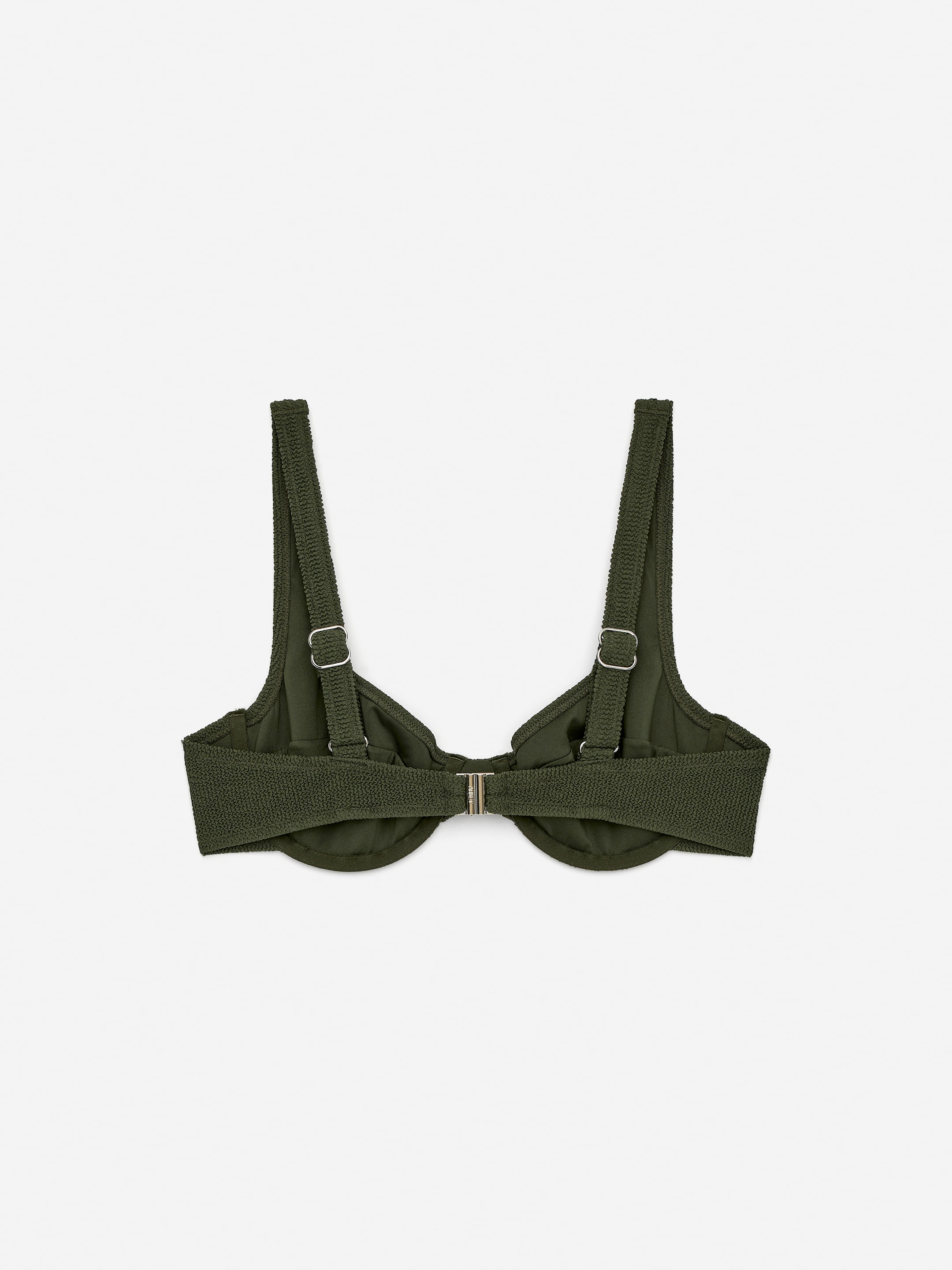 Crinkle Wired Bikini Top - Khaki Green - Women - StillMedia/DescriptiveStillLife - 2