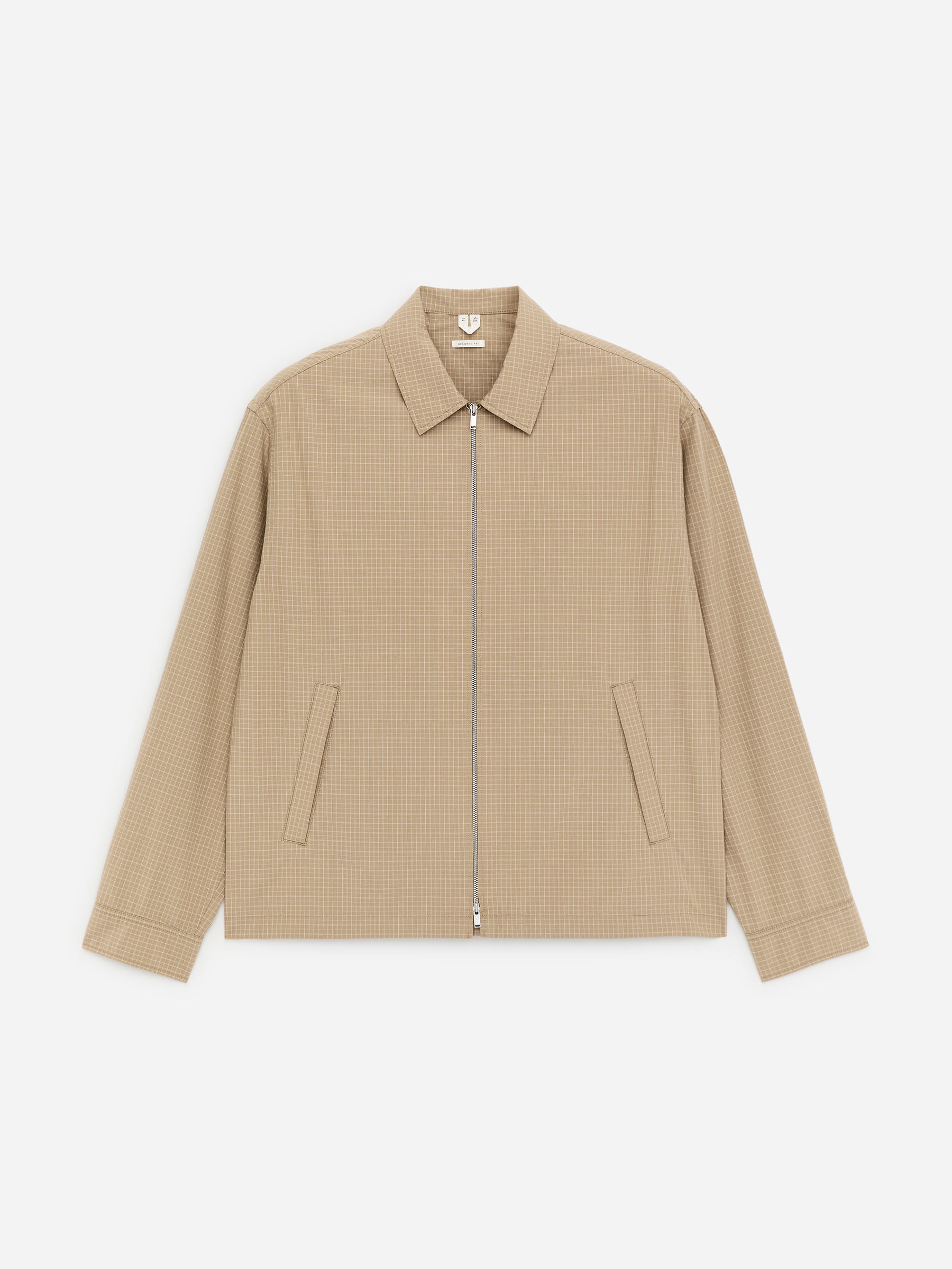 Chaqueta de algodón estilo drizzler - Beige/cuadros - Corte relajado - Men - StillMedia/DescriptiveStillLife - 2