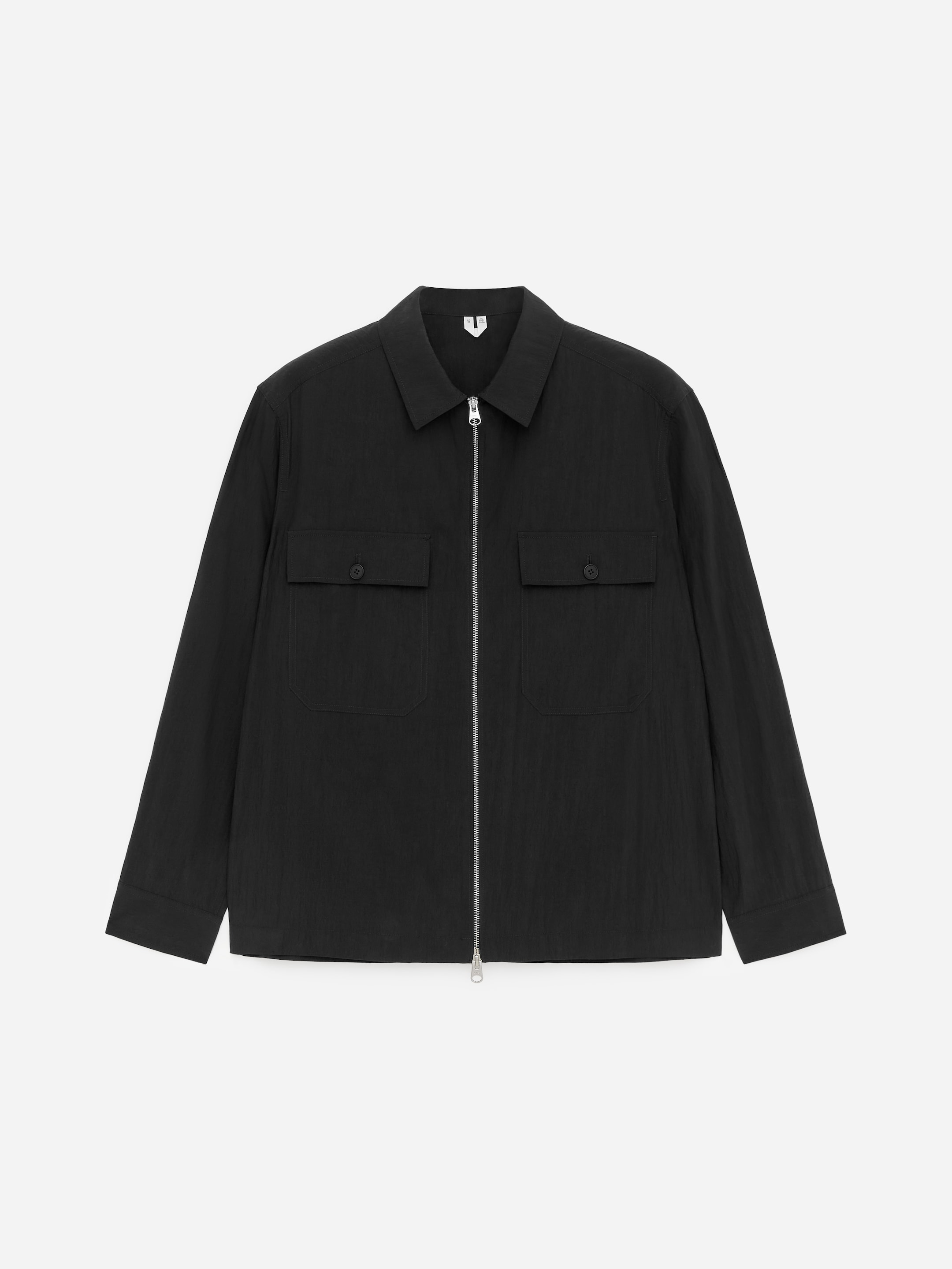 Lyocell Blend Overshirt-Black-18212