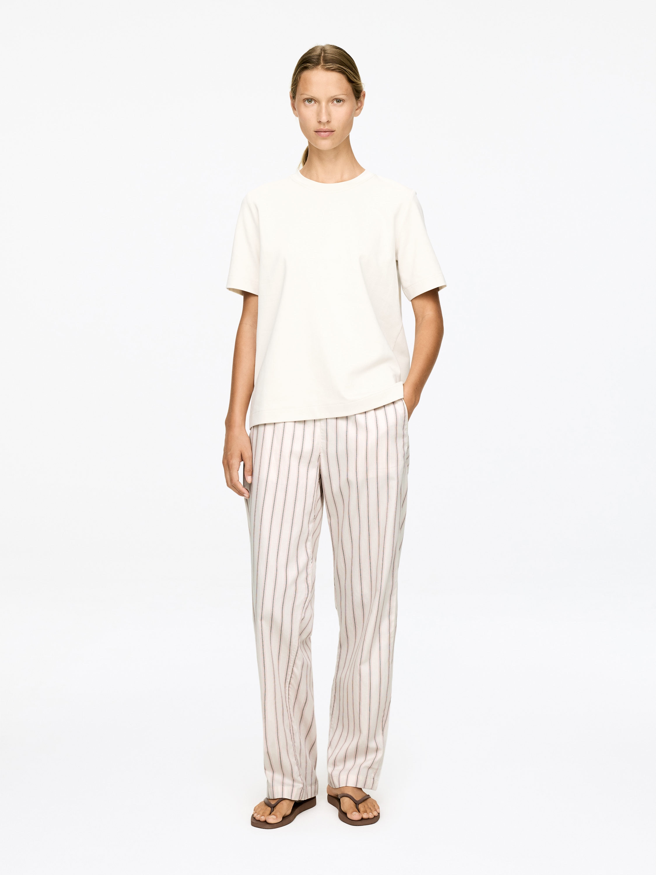 Pyjamahose aus Baumwolle - Weiß/Mehrfarbig - Regular Fit - Women - StillMedia/Lookbook - 4