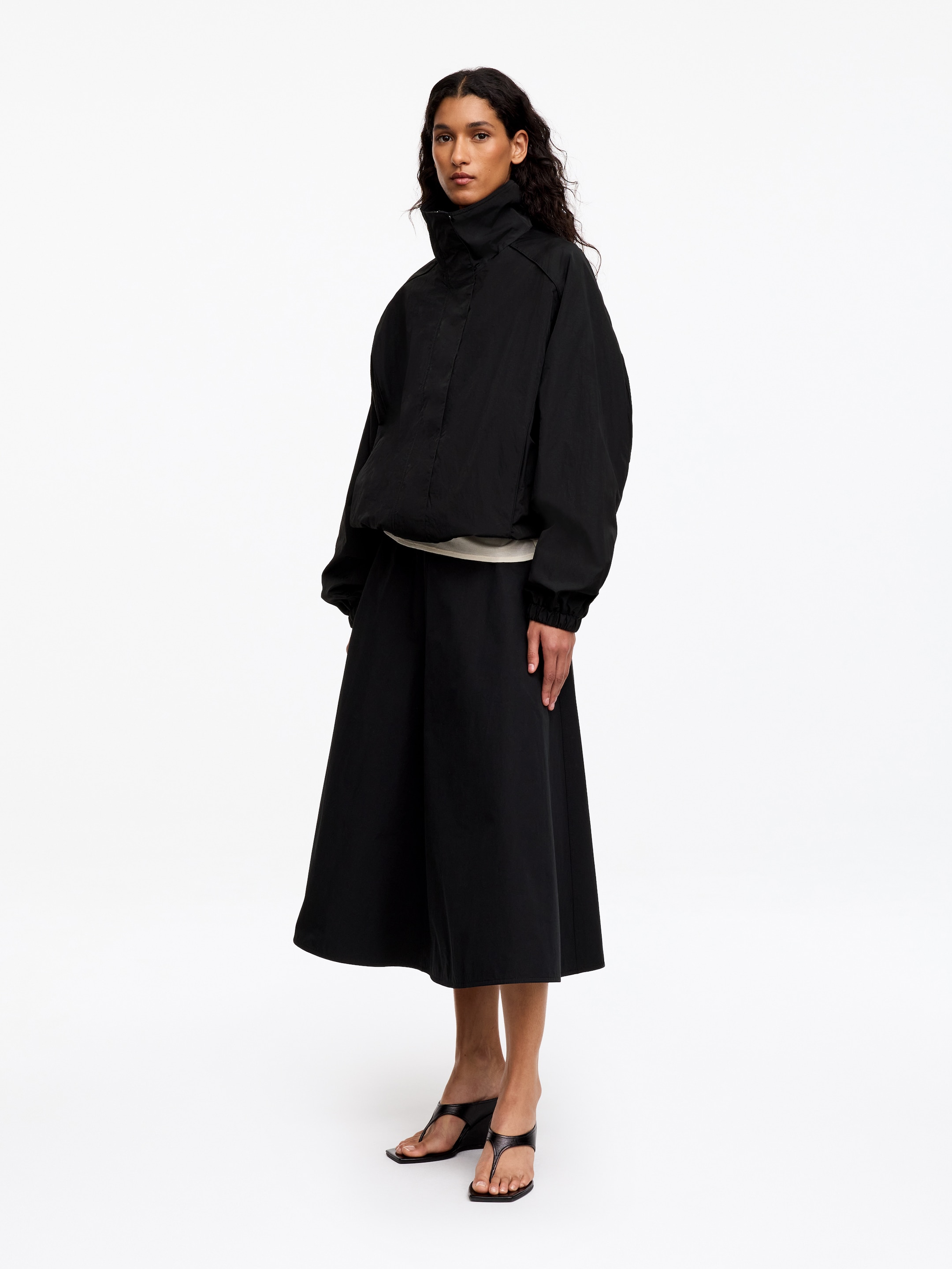 Giacca in nylon con collo a imbuto - Nero - Oversize - women - StillMedia/Lookbook - 4