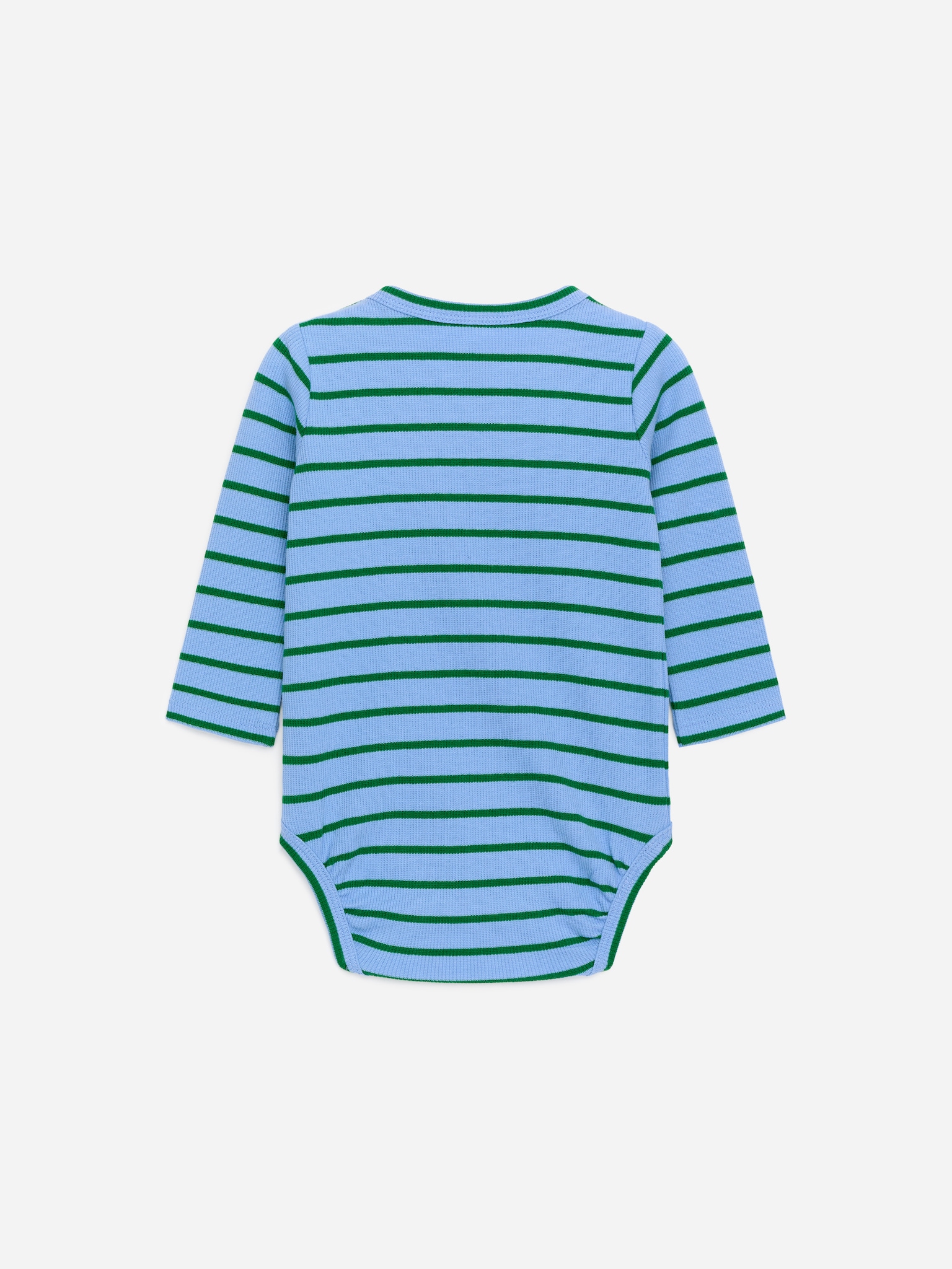 Ribbed Long-Sleeve Bodysuit - Light Blue/Green/Beige/Black/Dark Green - 3