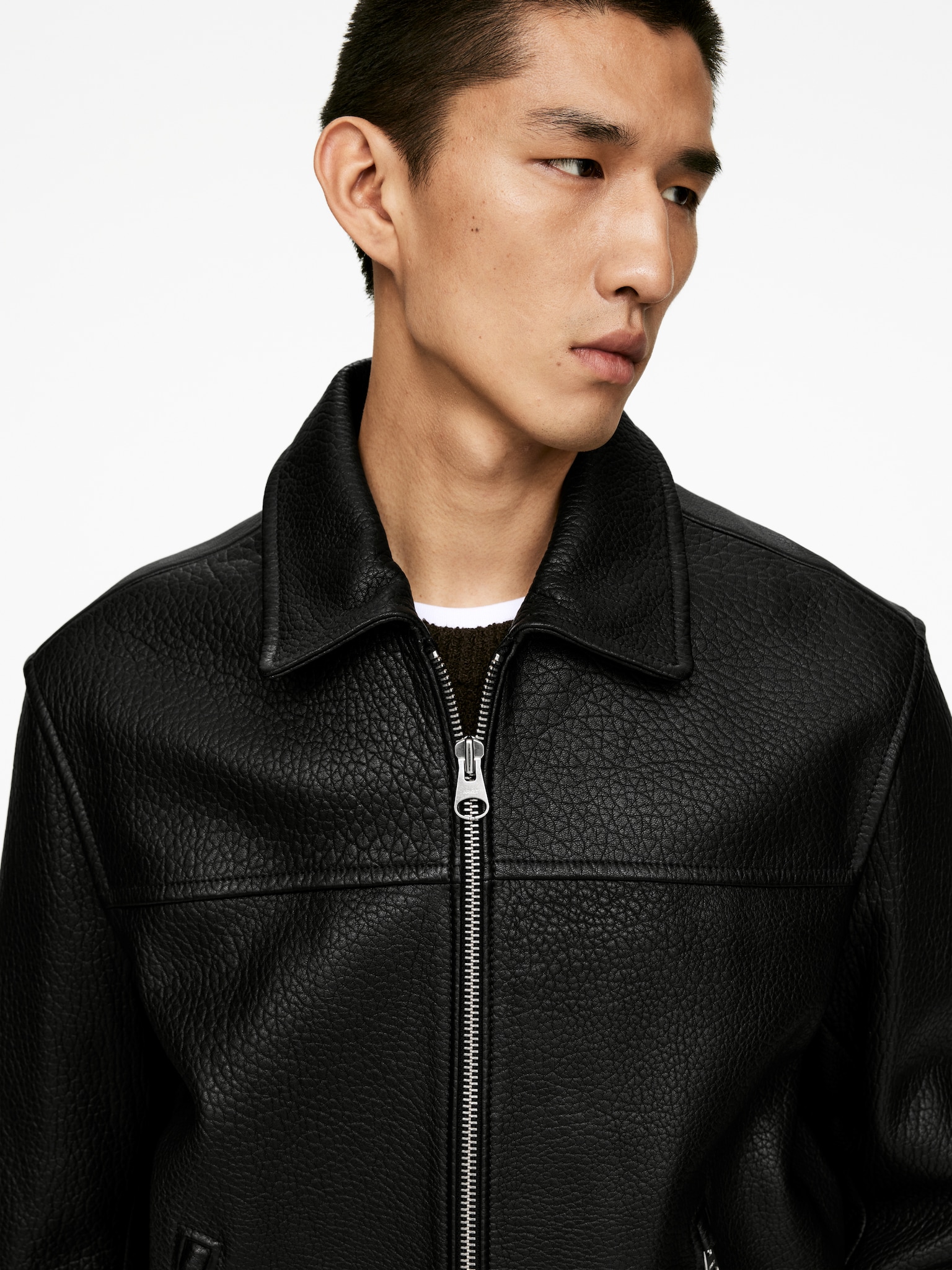Veste en cuir - Noir - 6