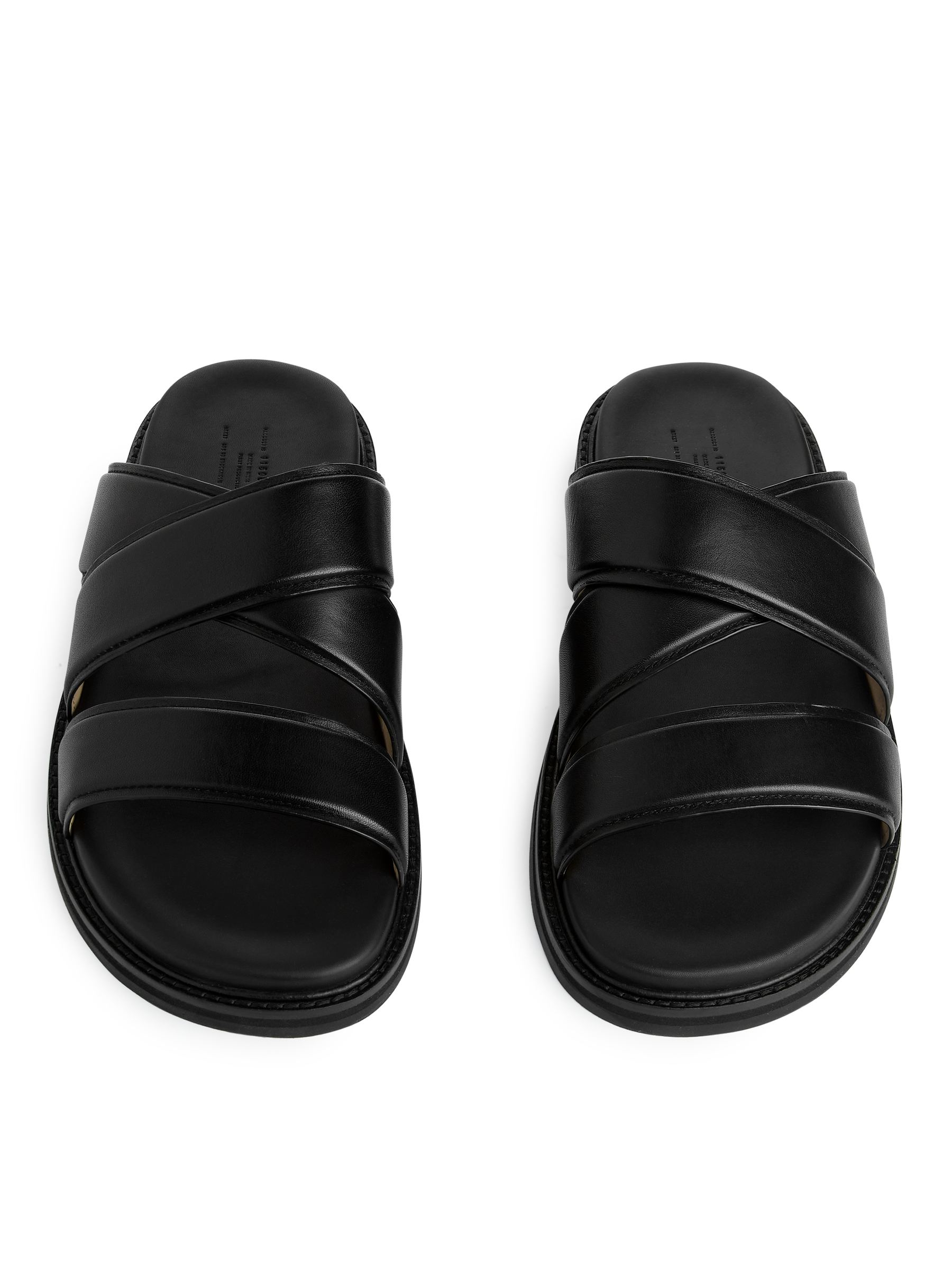 Leather Slide Sandals - Black - Men - StillMedia/DescriptiveStillLife - 5