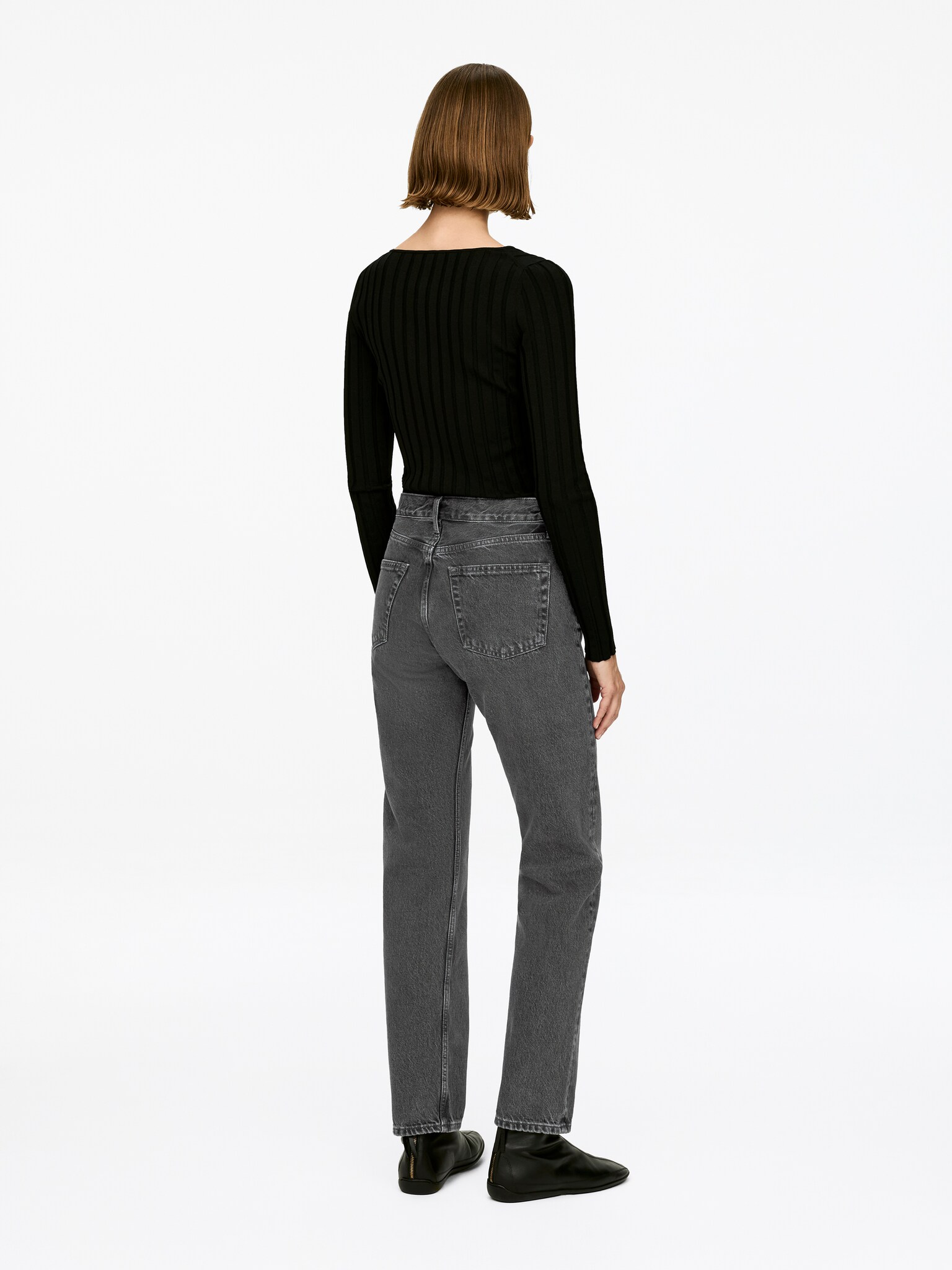 SNOW rette jeans - Svart/Dusty blå/Hvit - 5