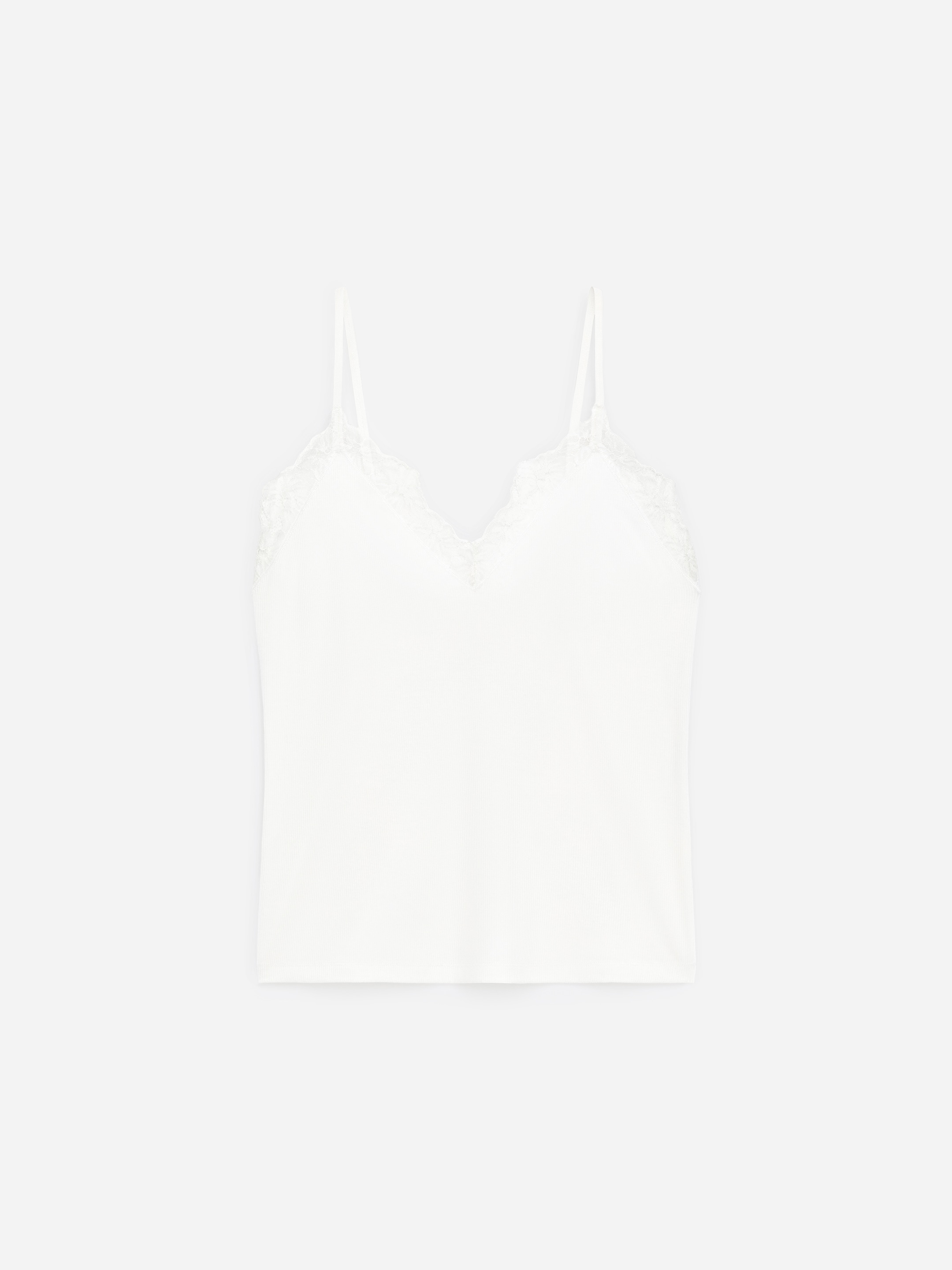 Lace-Detail Strap Top - White - Slim fit - Women - StillMedia/DescriptiveStillLife - 2