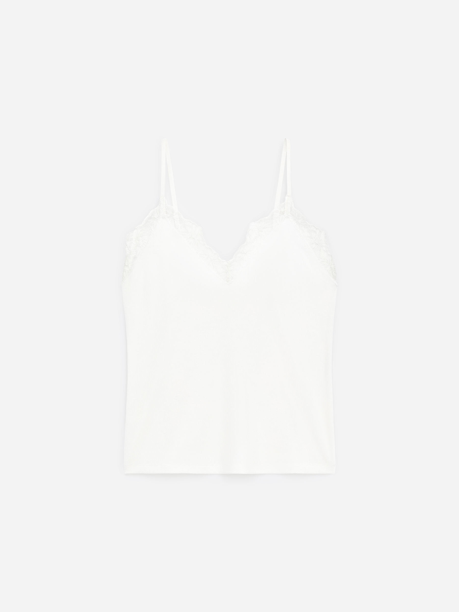 Top con spalline e dettagli in pizzo - Bianco - Slim fit - Women - StillMedia/DescriptiveStillLife - 2