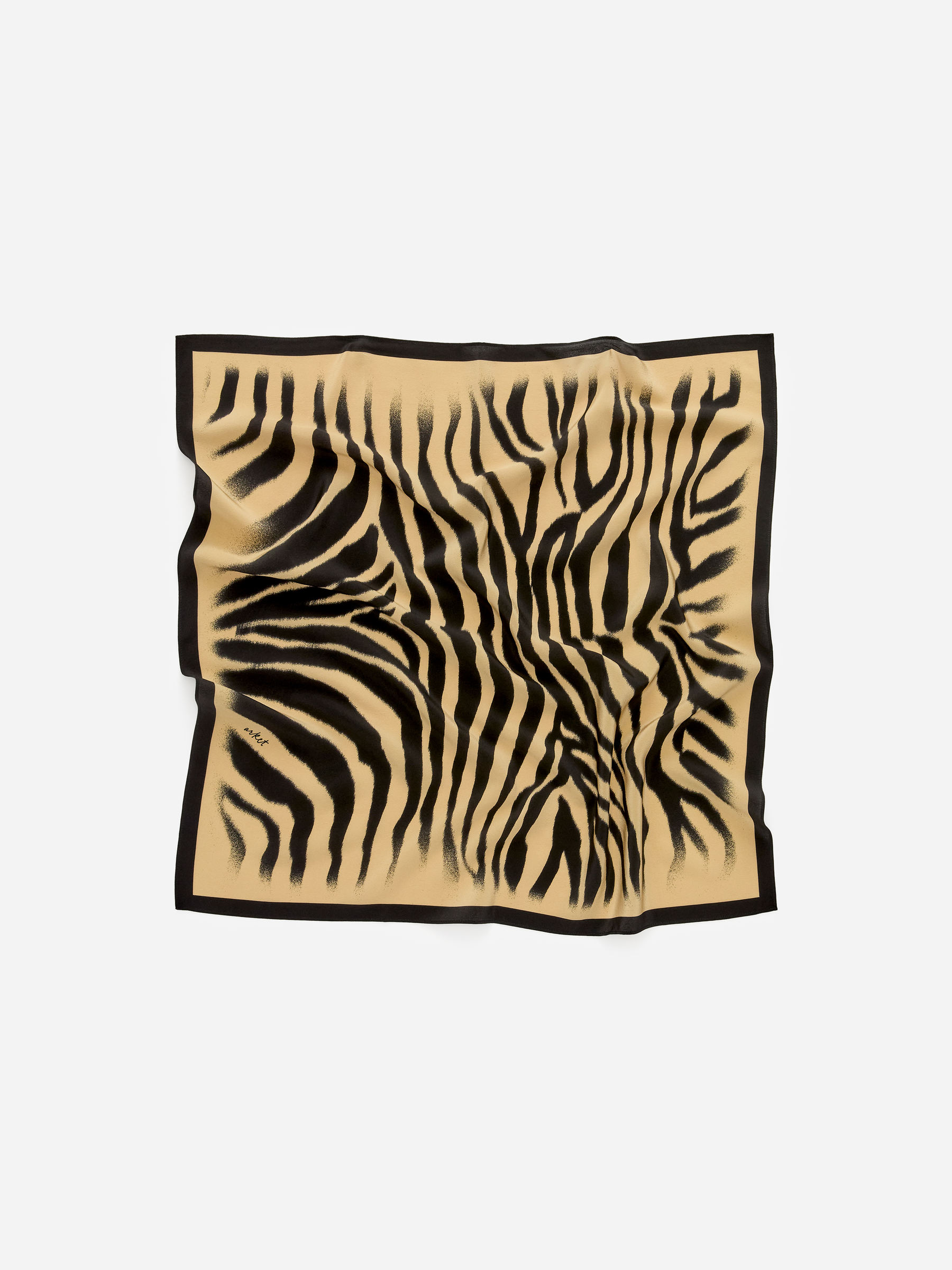 Printed Silk Scarf - Beige/Black - Women - StillMedia/DescriptiveStillLife - 3