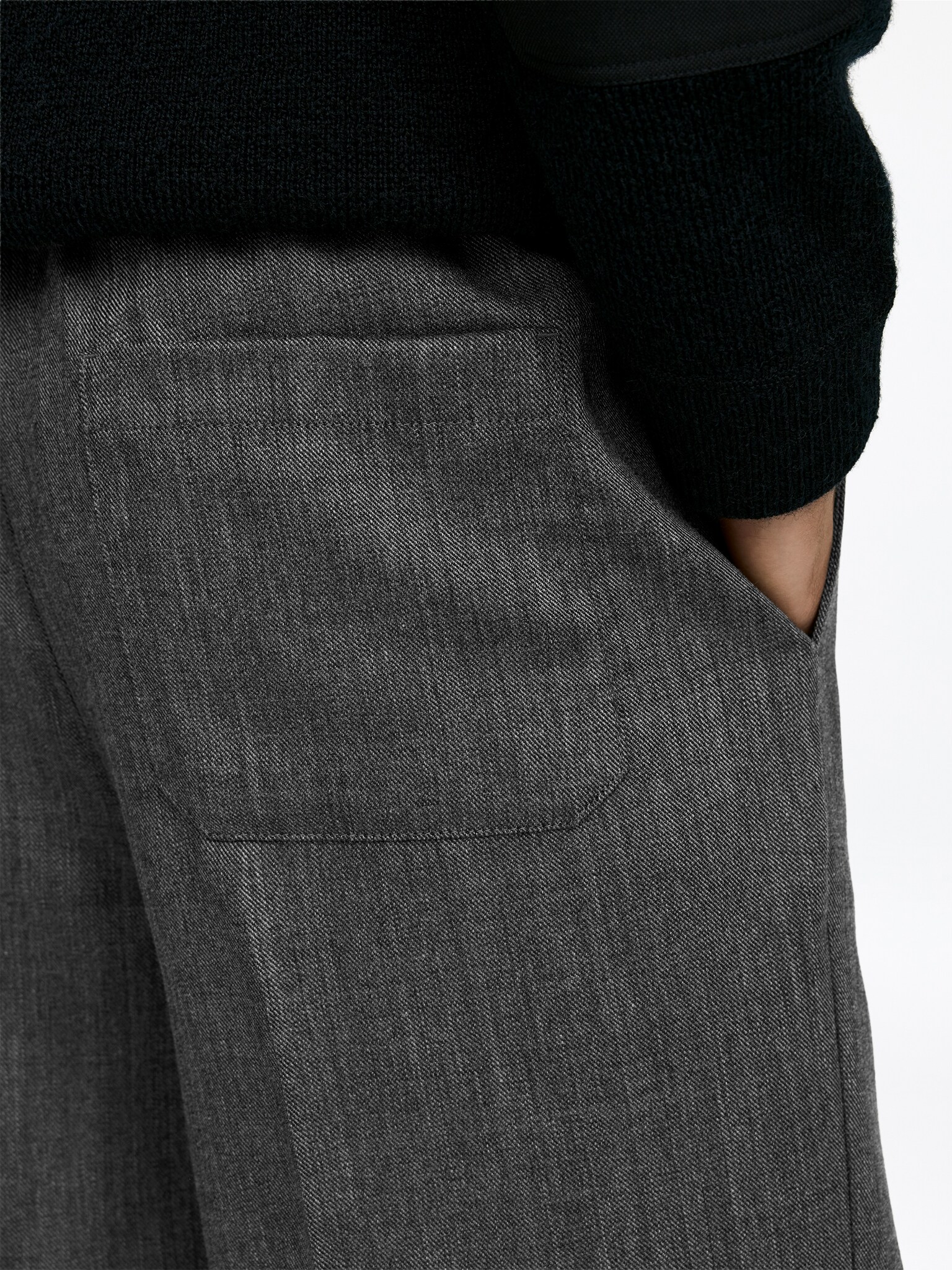 Pantalon ample en laine - gris - 5