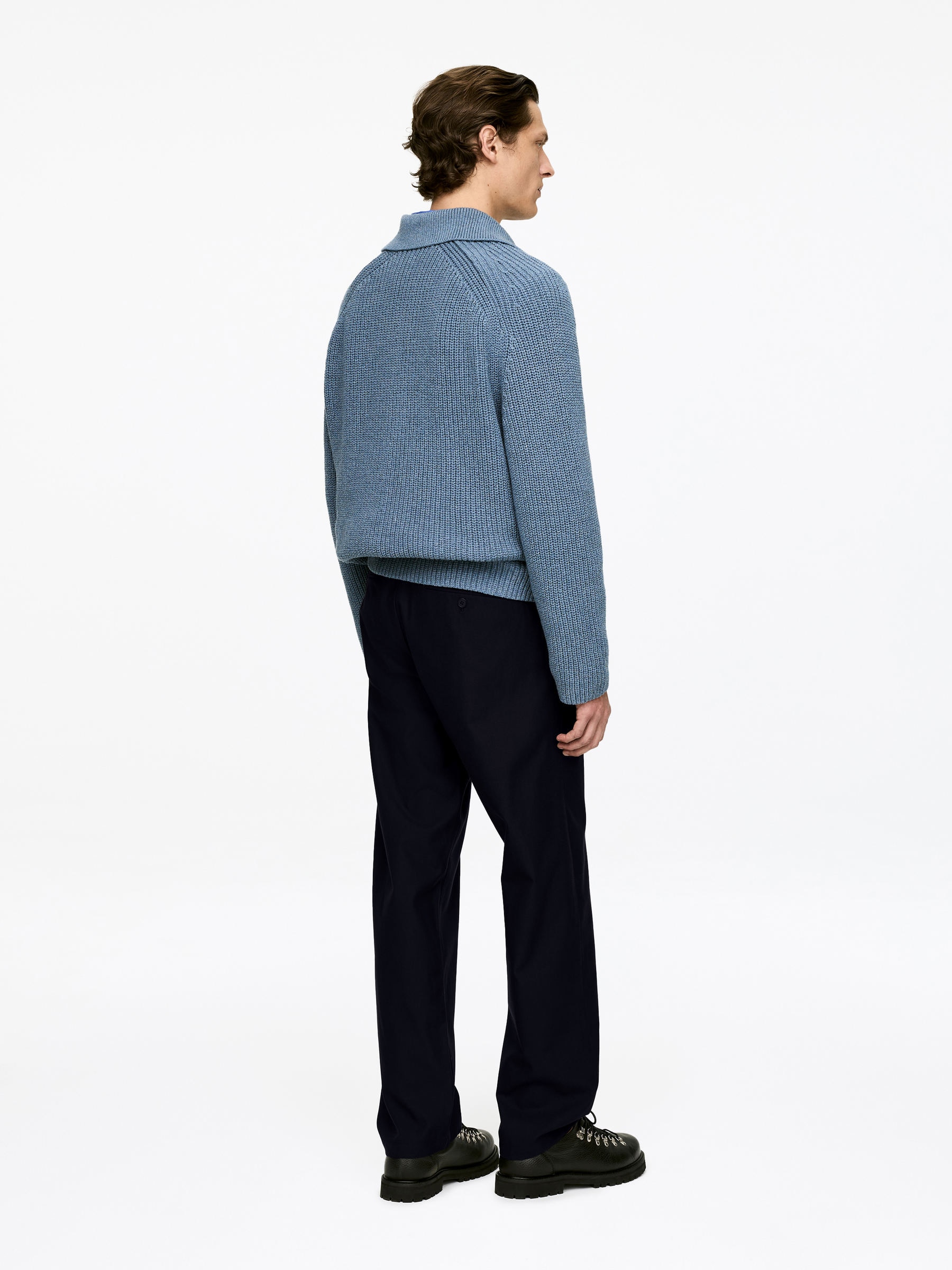 Lockere Hose aus Wolle und Baumwolle - Dunkelblau - Relaxed Fit - Herren - StillMedia/Lookbook - 3