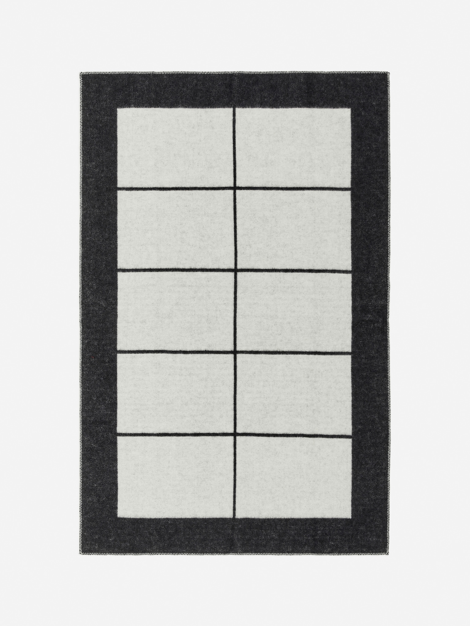 Klippan wollen deken - Zwart/gebroken wit/Blauw/gebroken wit