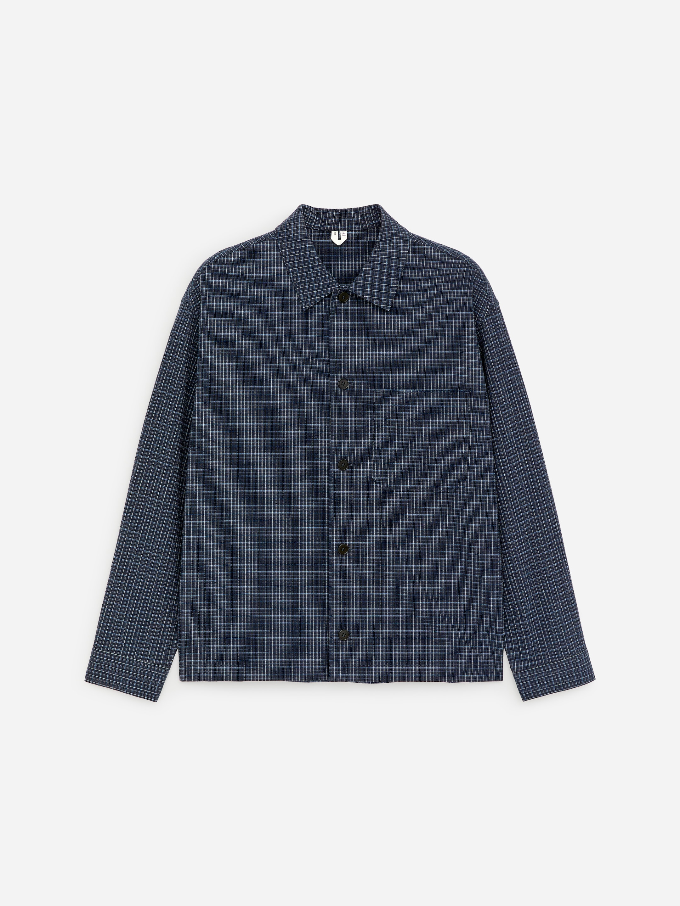 Relaxed Seersucker Shirt-Blue-18217