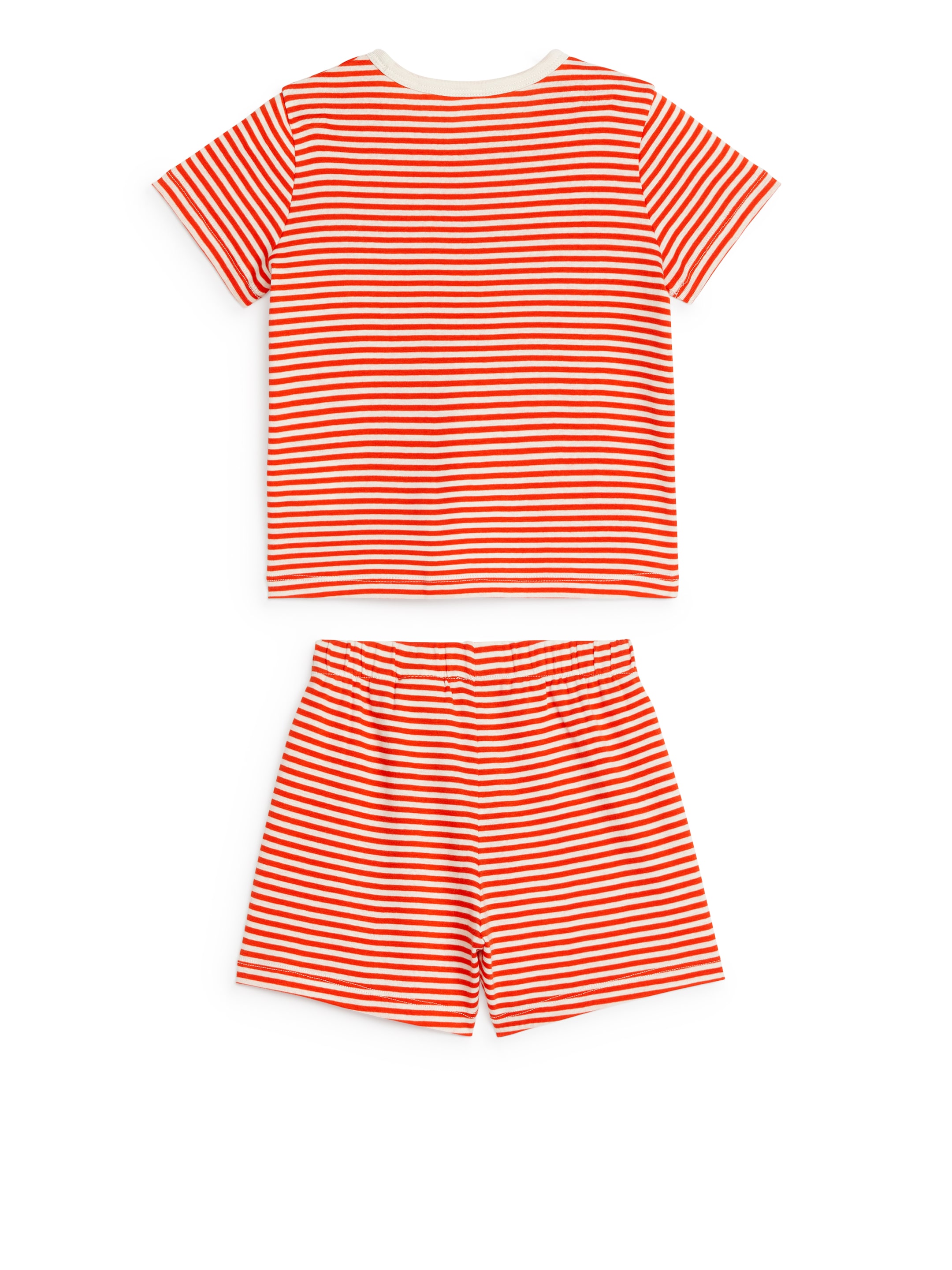 Kort pyjamas i trikå - Röd/offwhite - Children - StillMedia/DescriptiveStillLife - 2