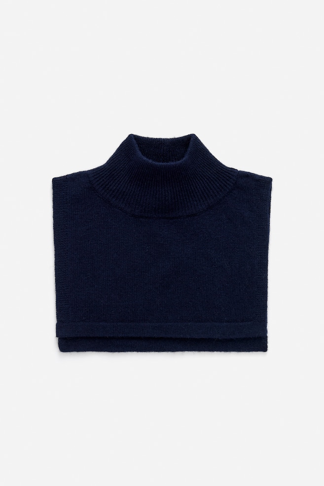 Collo a imbuto in lana merino - Blu scuro - 1